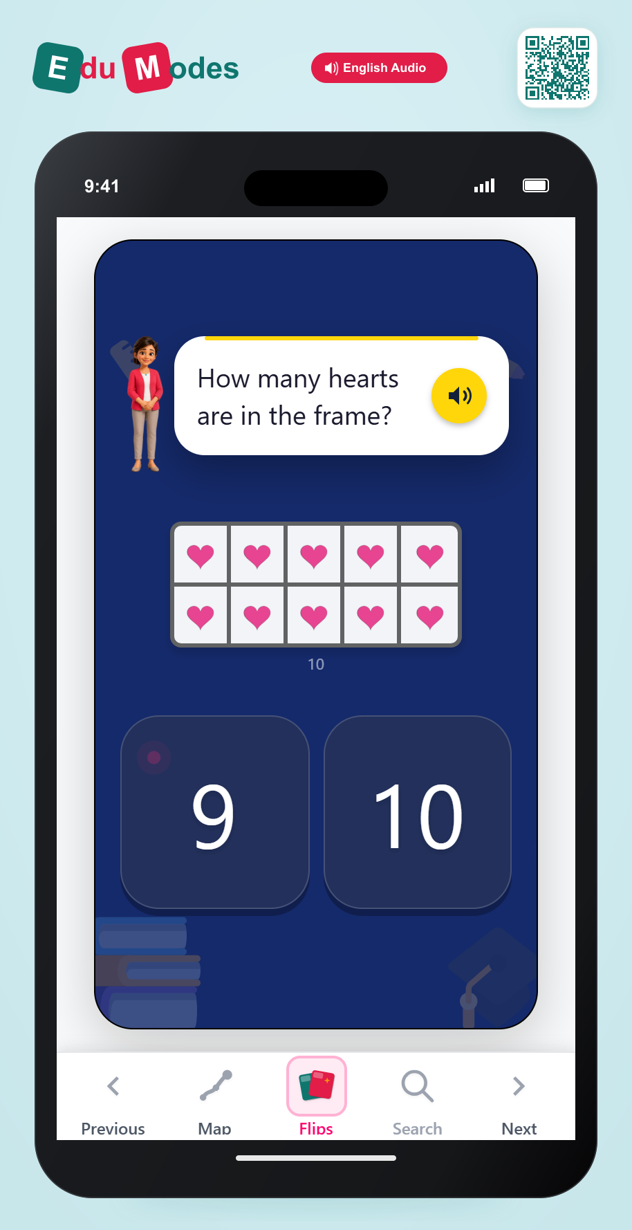 Count on ten frames up to 10 - Count 10 Hearts - Interactive Learning Game Preview