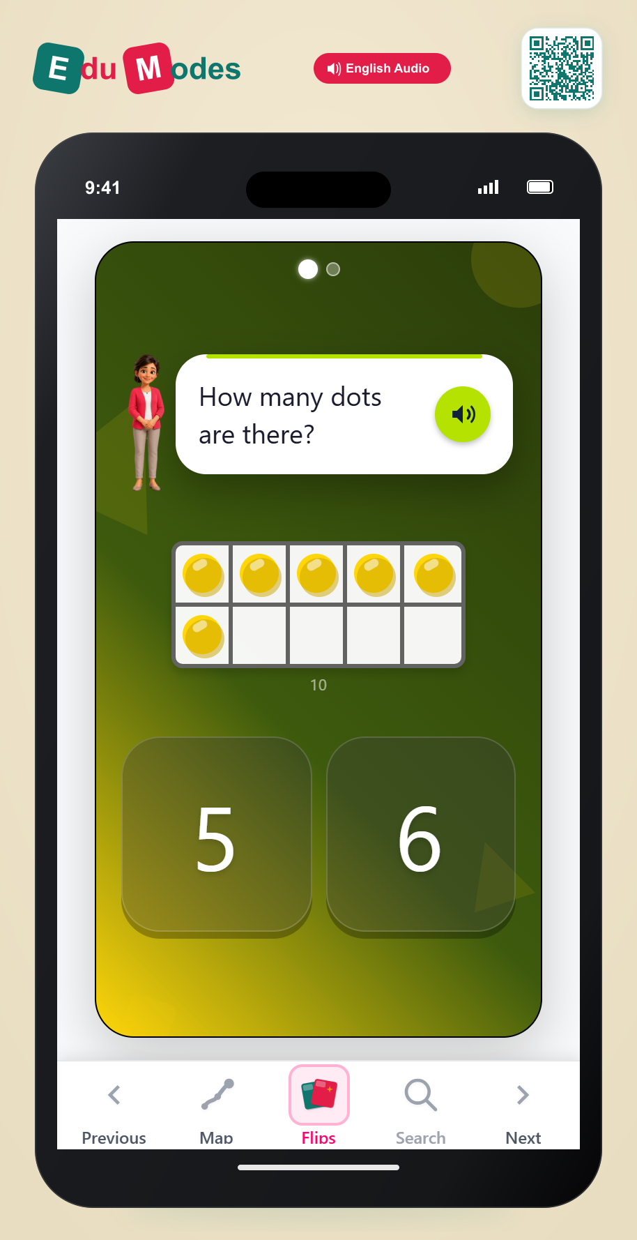 Identify 6 and 7 on Ten Frame - Interactive Learning Game Preview