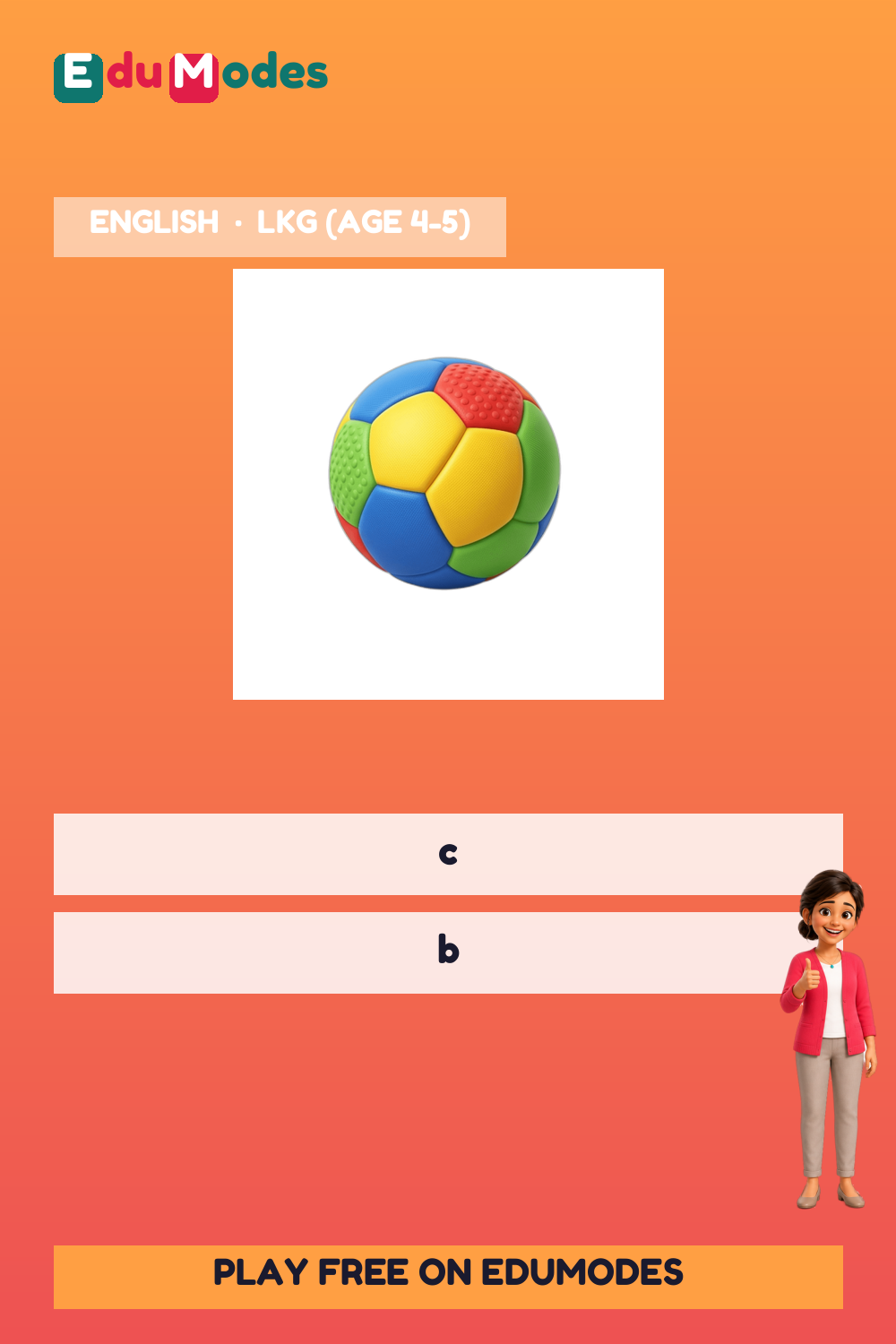 Identify the first sound in a word: A to E - Interactive Learning Game Preview