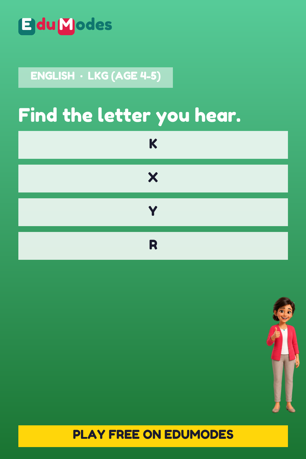 Listen & Select: K to O - Interactive Learning Game Preview