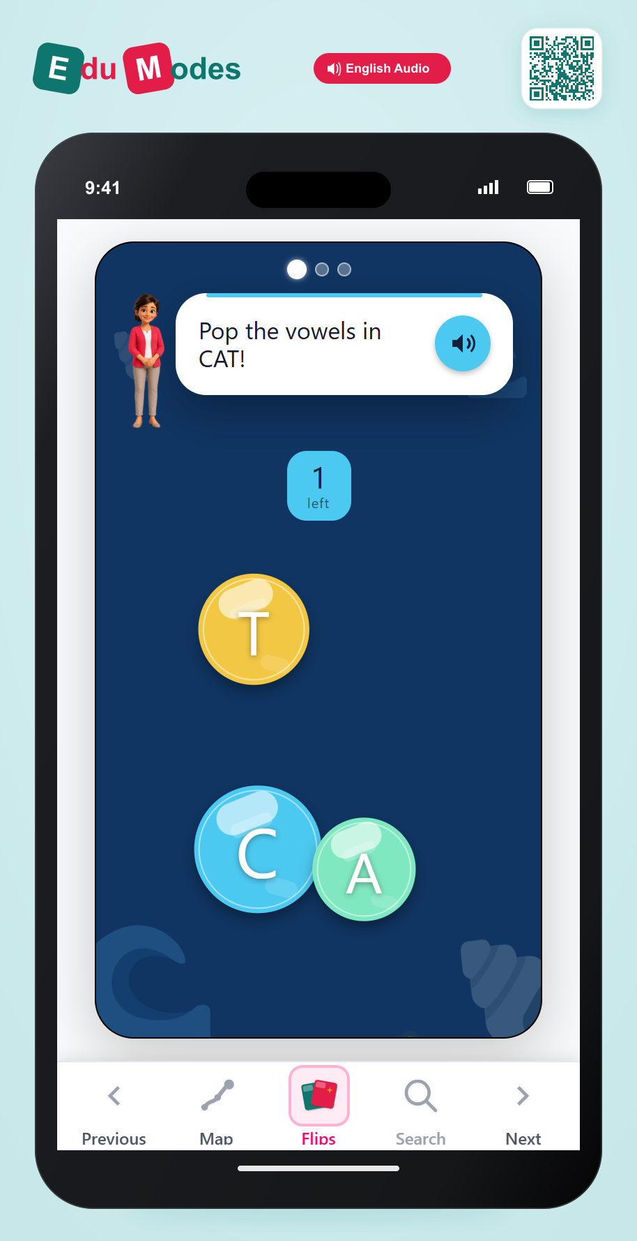 Pop the Vowel in CVC Words - Interactive Learning Game Preview