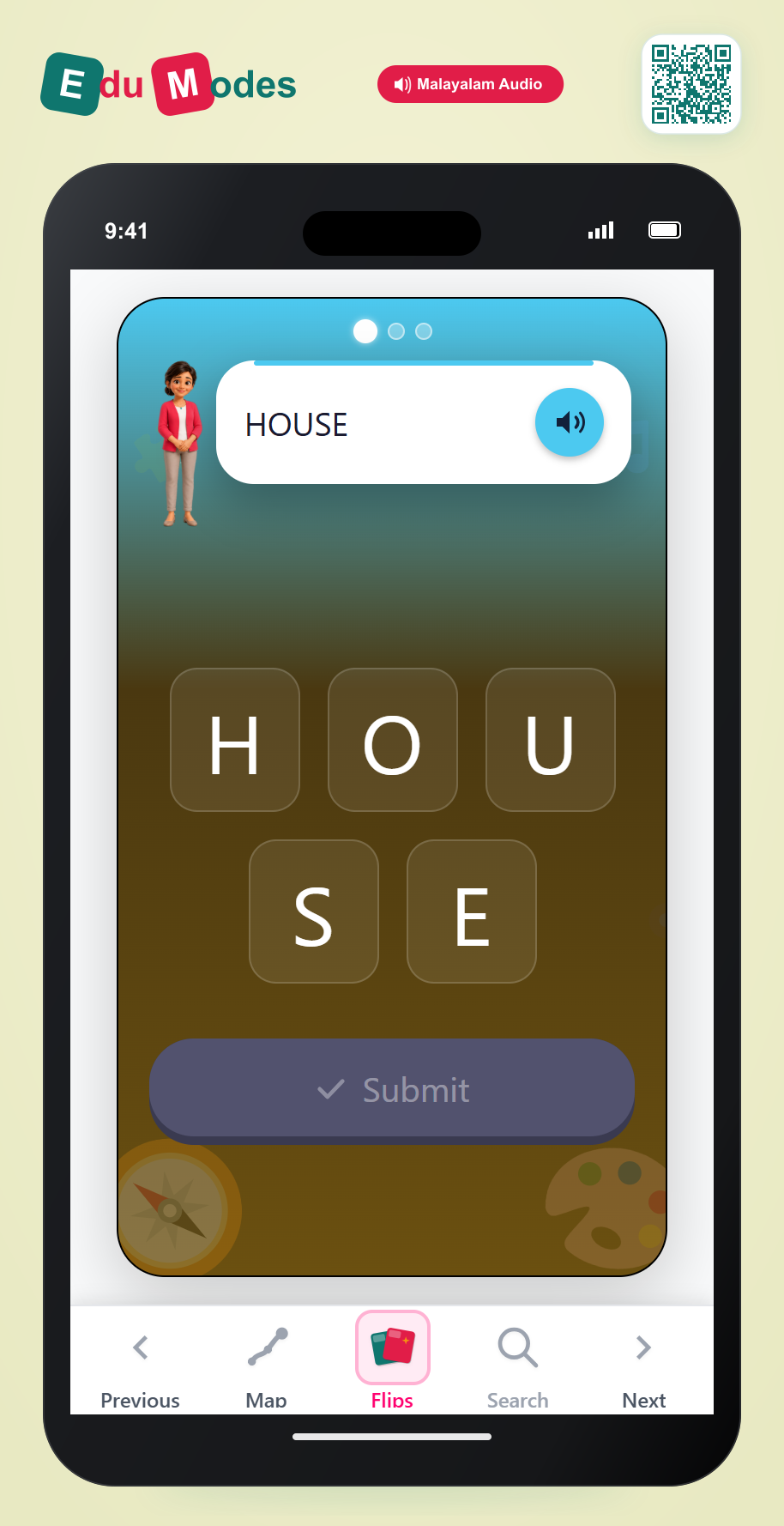 Find Vowels in Long Words - Interactive Learning Game Preview