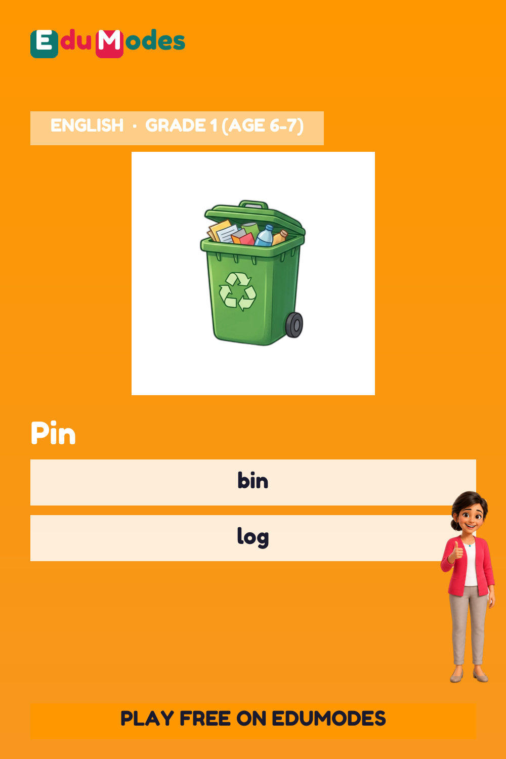 Rhyming: Pin and Hen - Interactive Learning Game Preview
