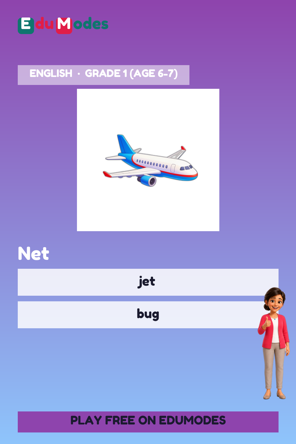 Rhyming: Net and Sun - Interactive Learning Game Preview