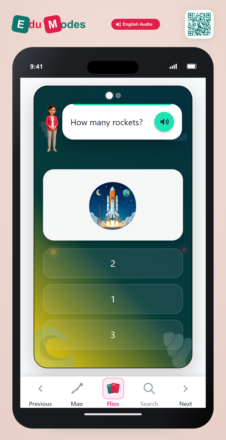Count to 3 - Flip 1 - Interactive Learning Game Preview