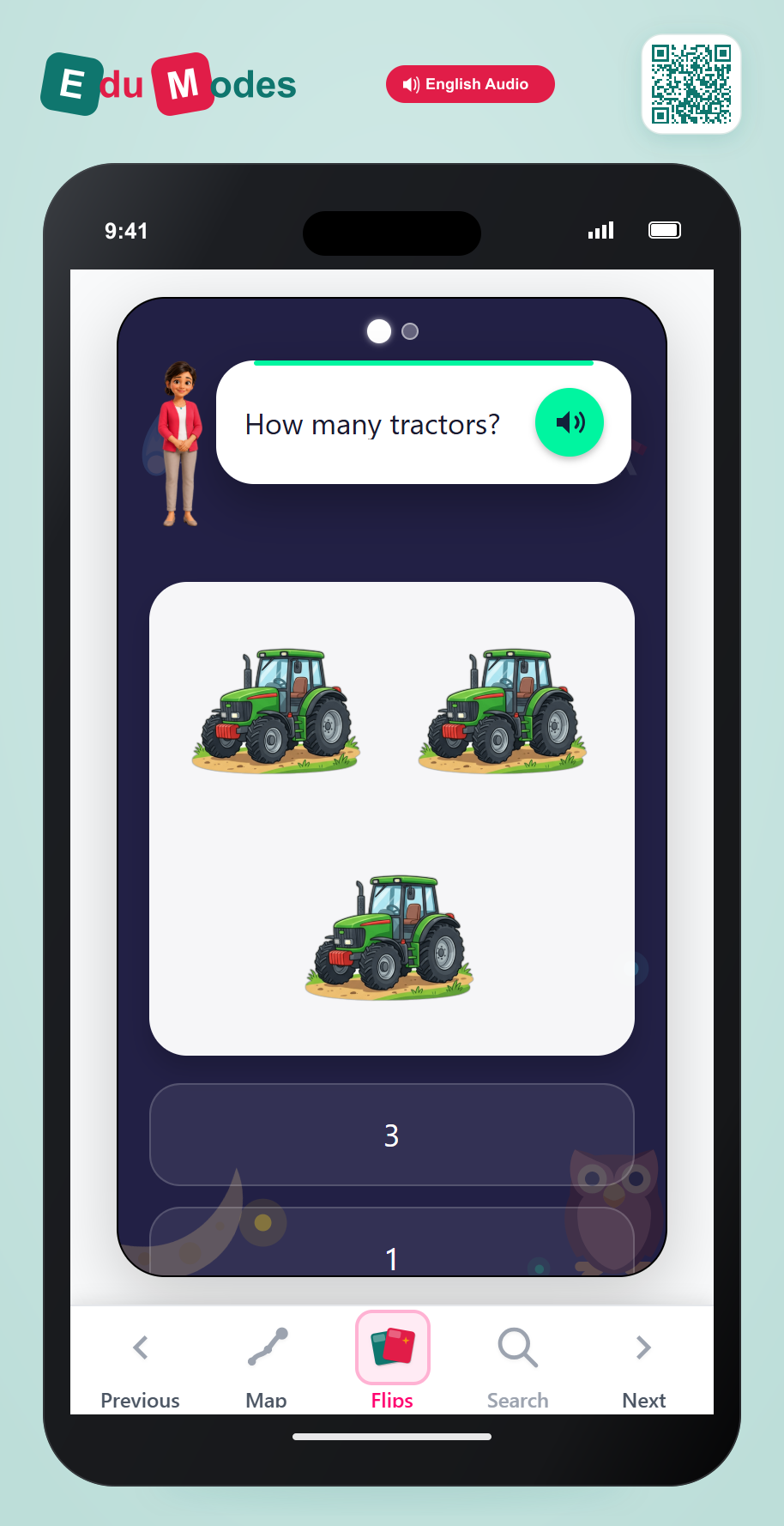 Count to 3 - Flip 3 - Interactive Learning Game Preview