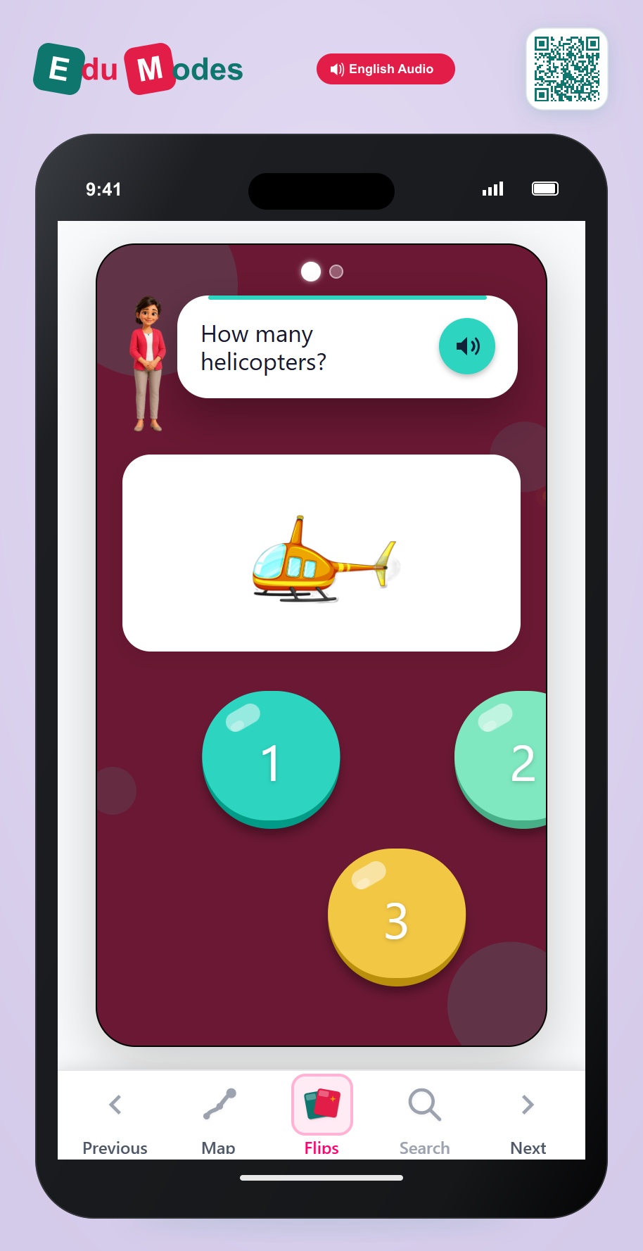 Count to 3 - Flip 8 - Interactive Learning Game Preview