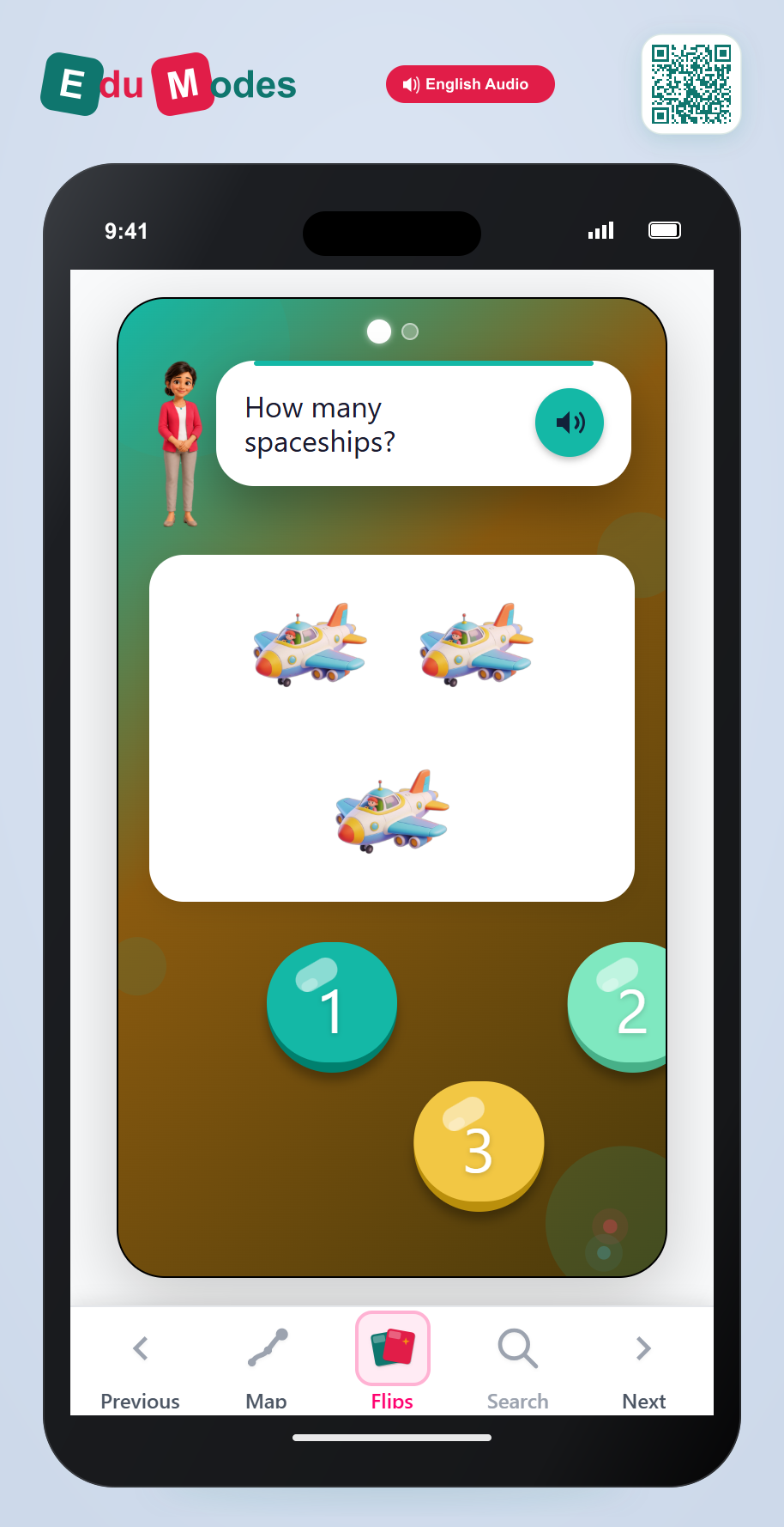Count to 3 - Flip 9 - Interactive Learning Game Preview