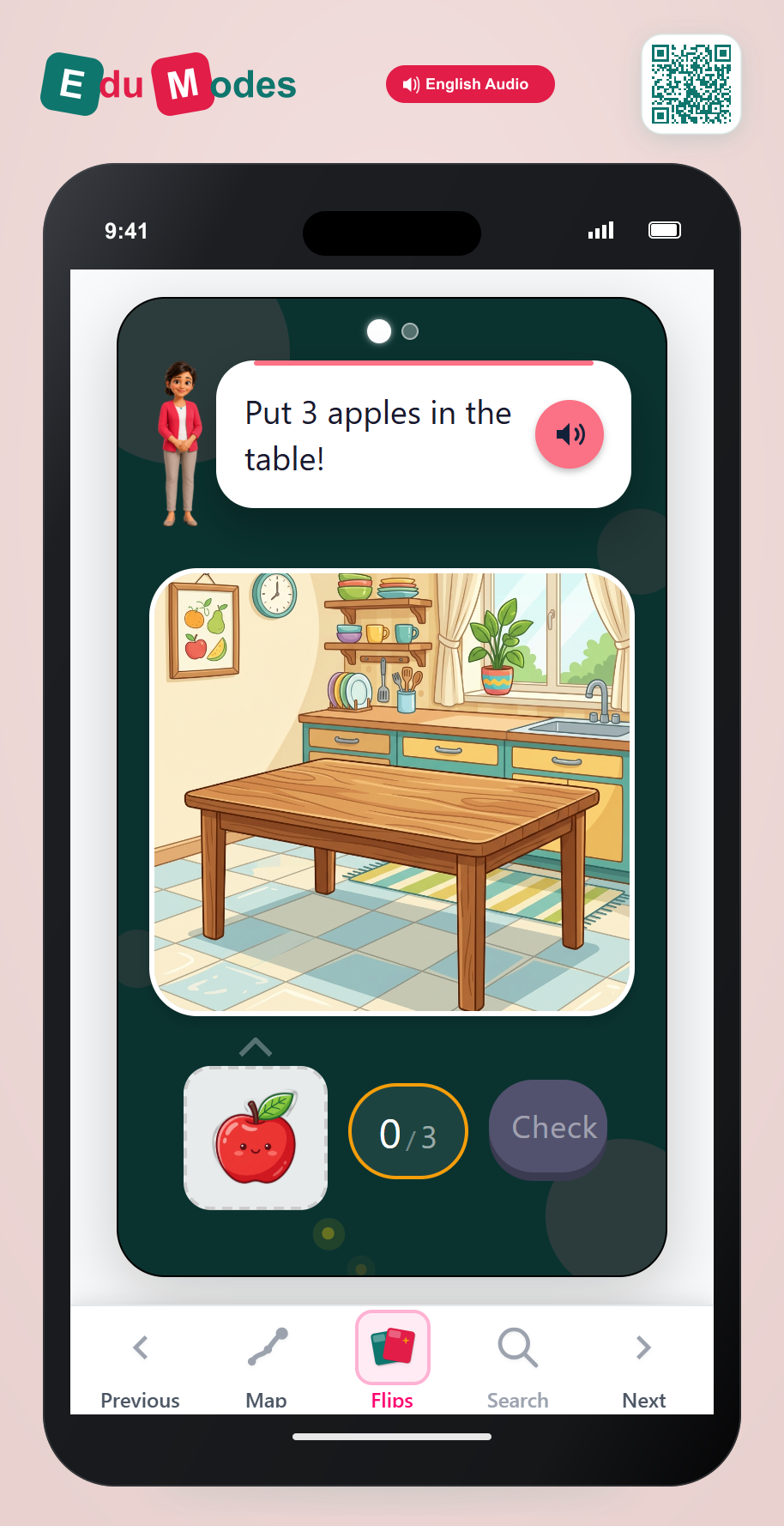 Count using stickers to 3 - Flip 8 - Interactive Learning Game Preview