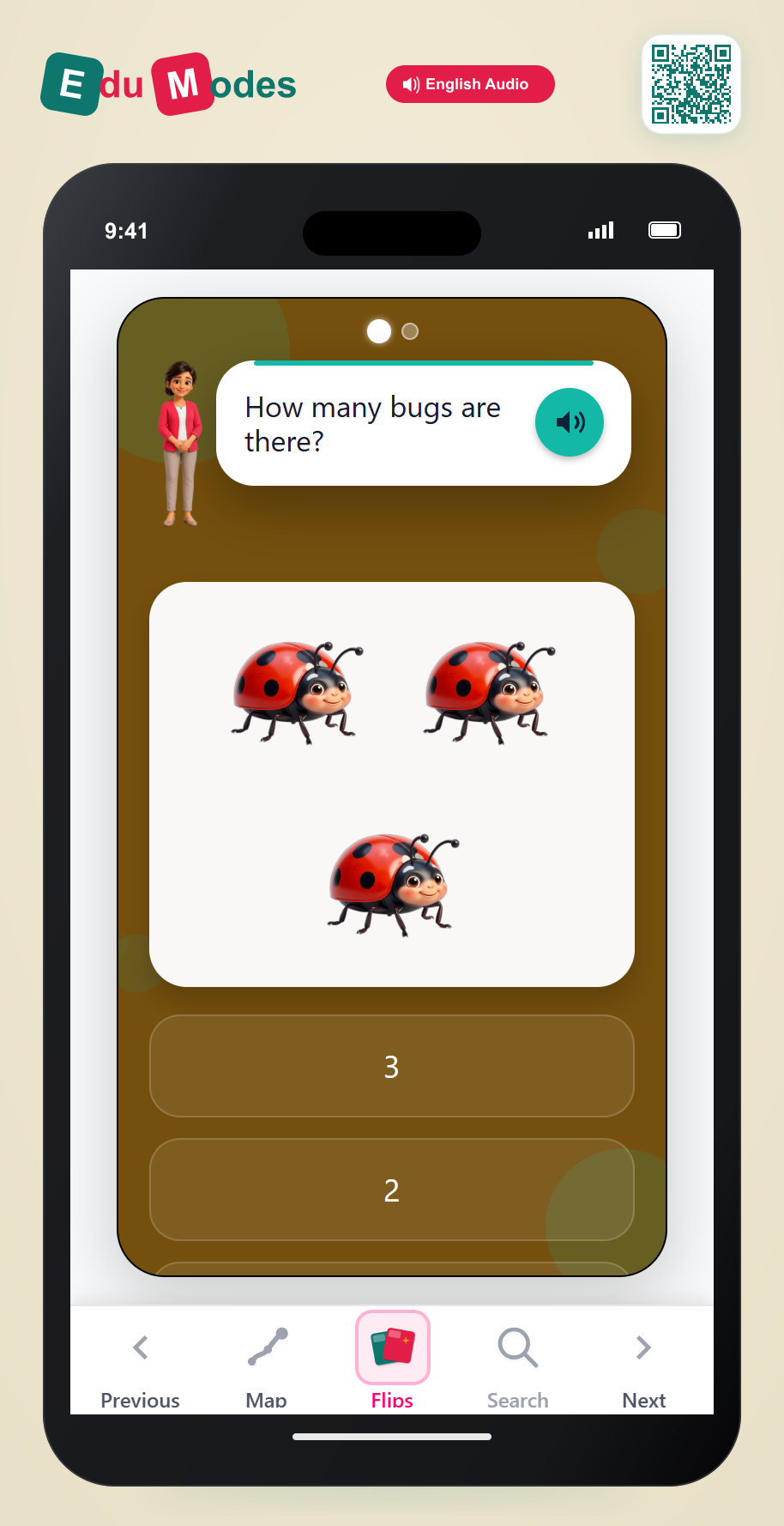 Count using stickers to 3 - Flip 10 - Interactive Learning Game Preview