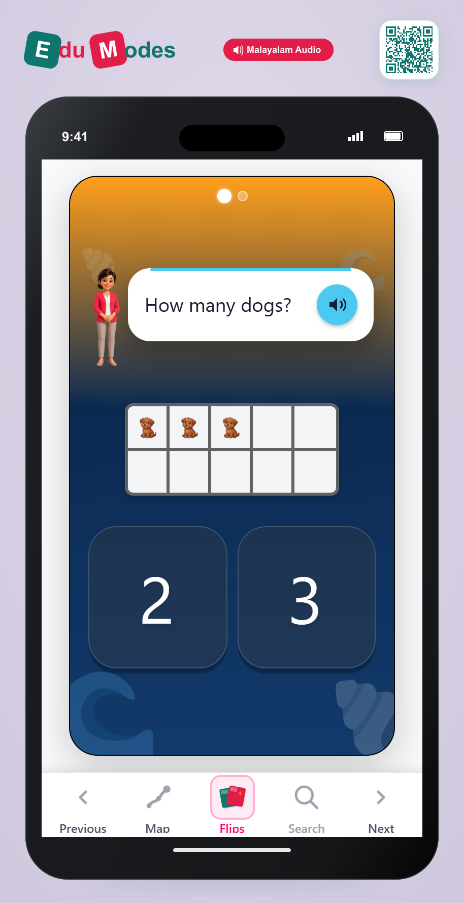 Count 2 and 3 Dogs - Interactive Learning Game Preview