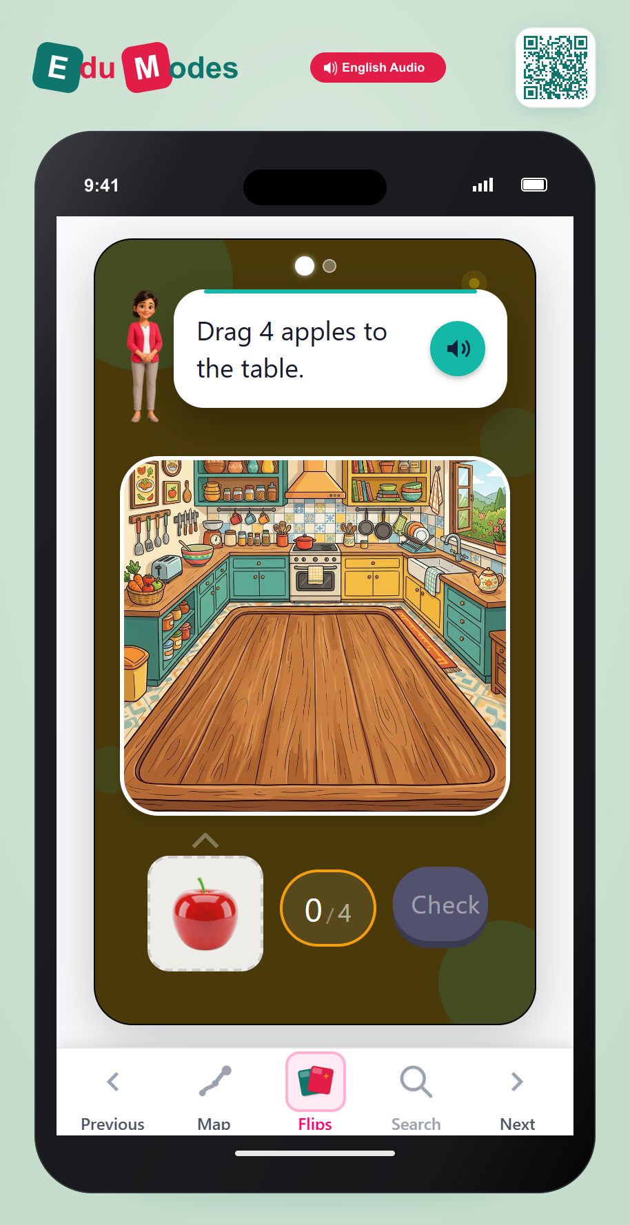 Drag 4 Apples - Interactive Learning Game Preview