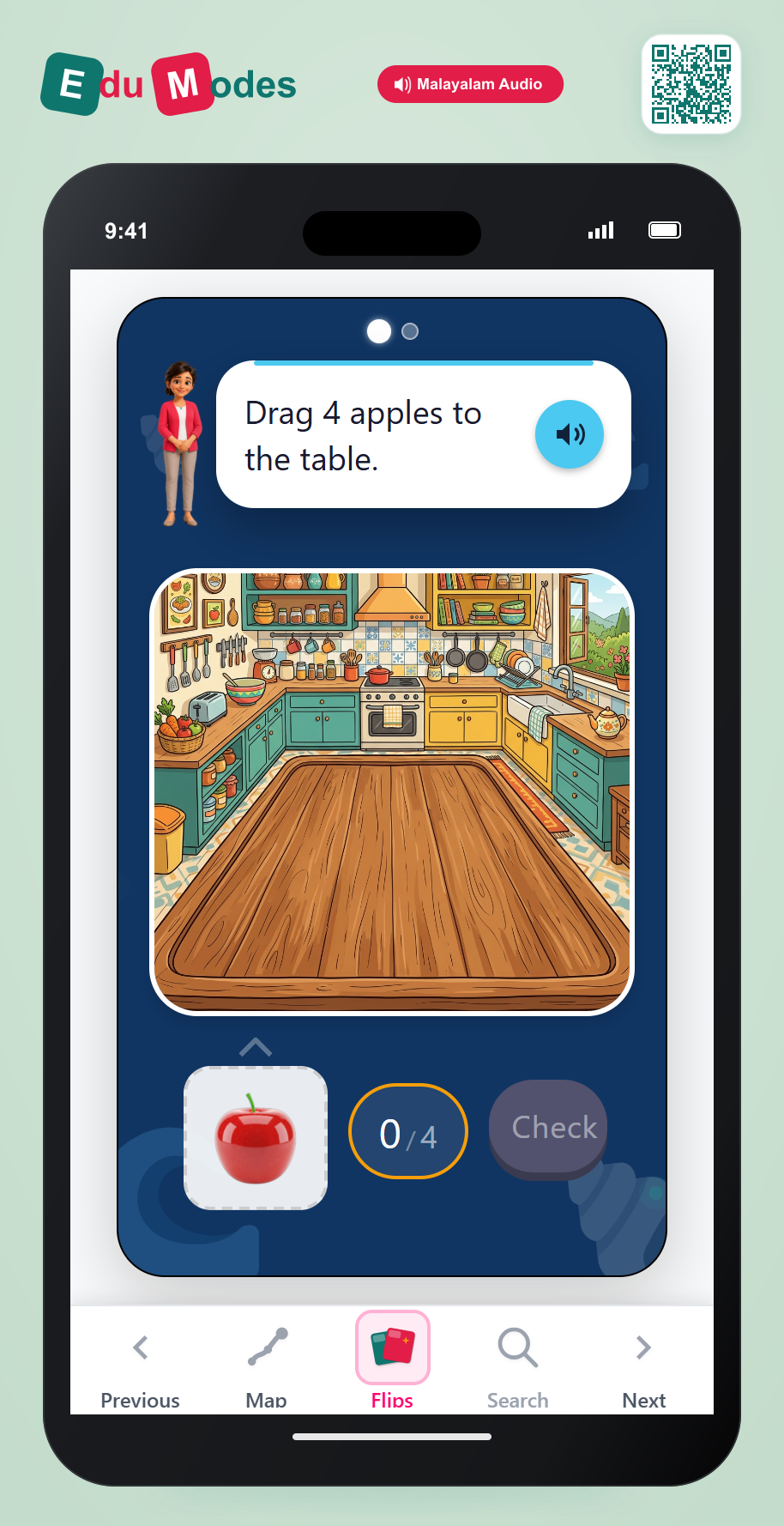 Drag 4 Apples - Interactive Learning Game Preview