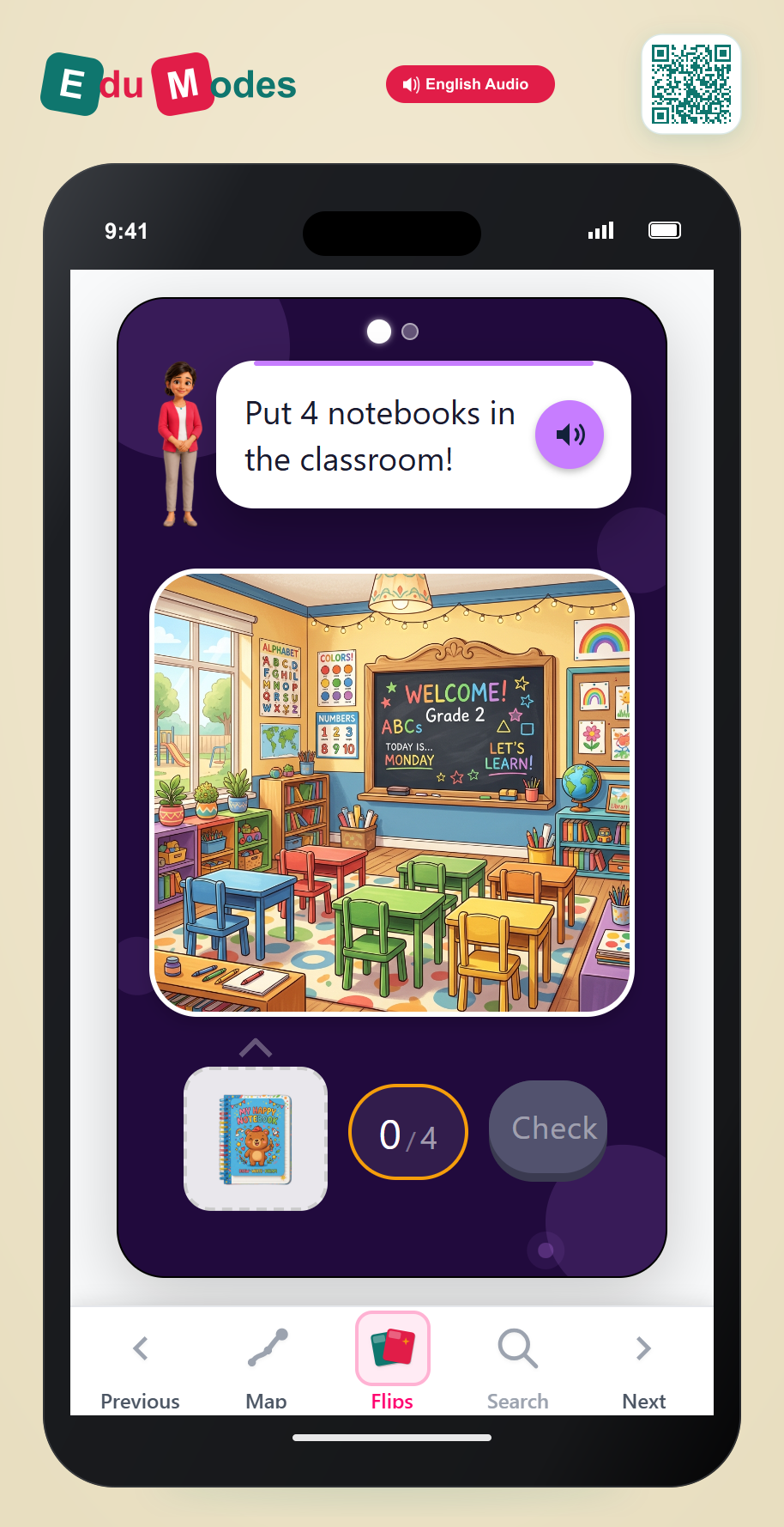 Drag 4 & 5 notebooks - Interactive Learning Game Preview