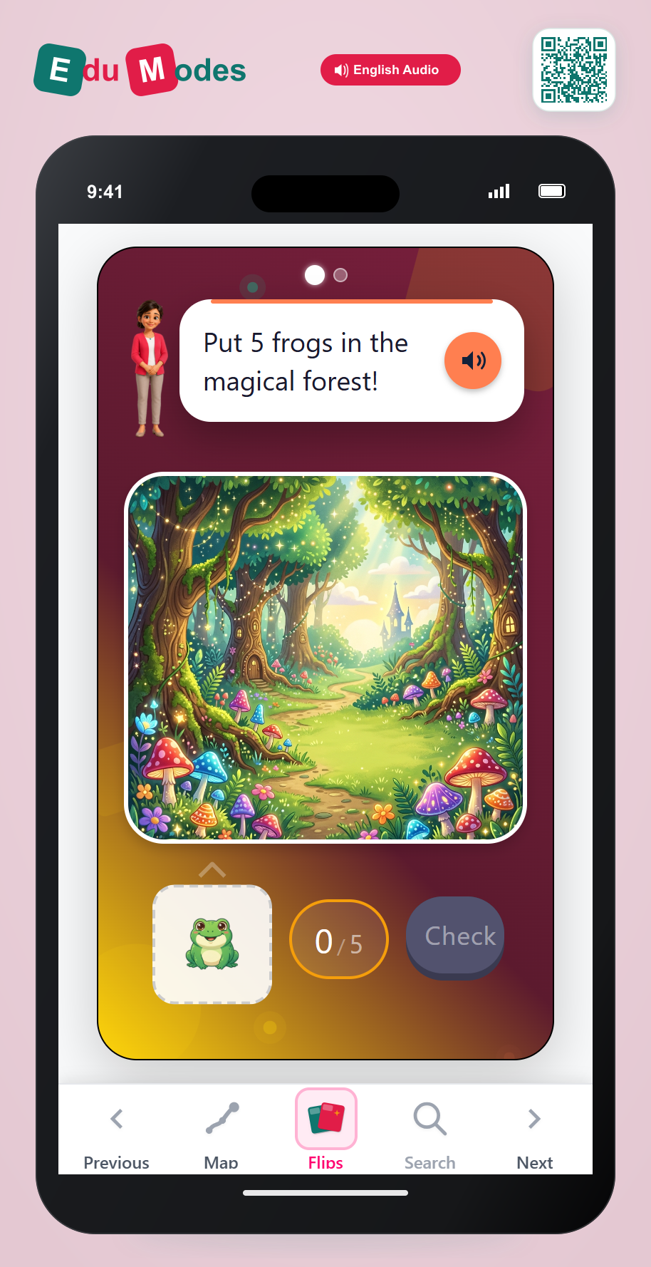 Drag 5 & 1 frogs - Interactive Learning Game Preview