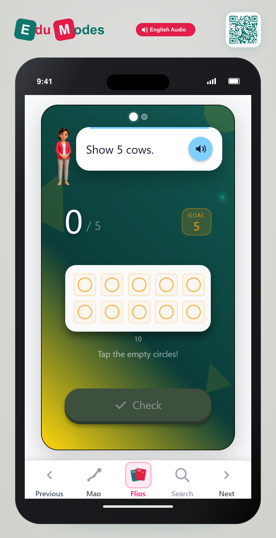 Show Numbers on Ten Frames: 5 and 3 - Interactive Learning Game Preview