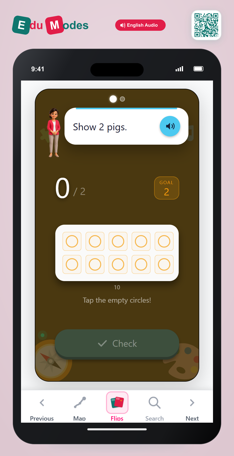 Show Numbers on Ten Frames: 2 and 5 - Interactive Learning Game Preview