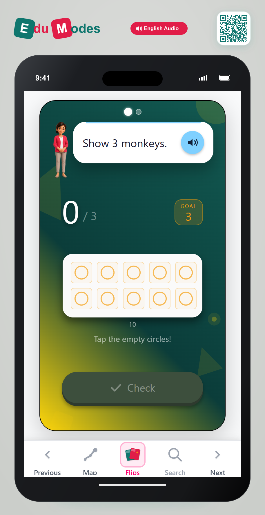 Show Numbers on Ten Frames: 3 and 4 - Interactive Learning Game Preview