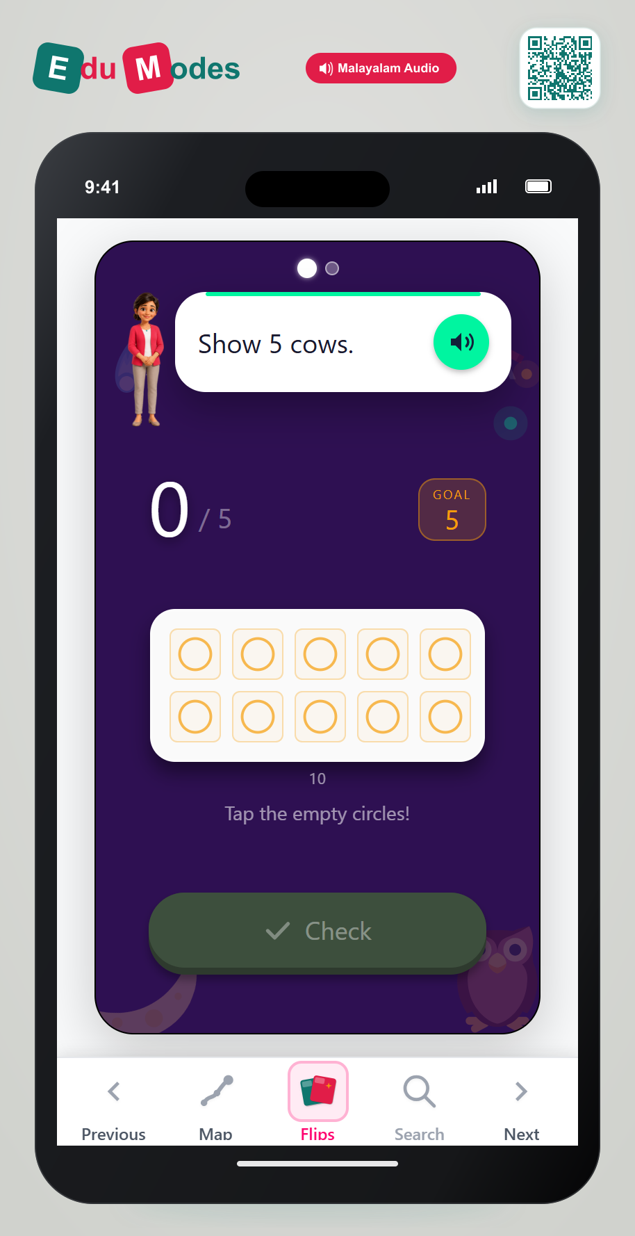 Show Numbers on Ten Frames: 5 and 3 - Interactive Learning Game Preview