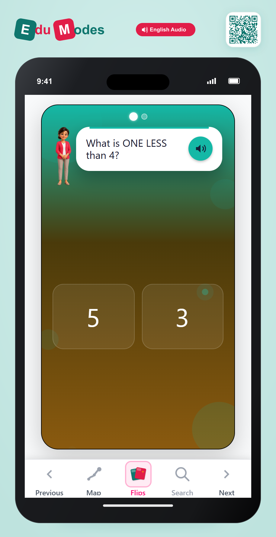 One Less up to 5 (Abstract Math) - Interactive Learning Game Preview