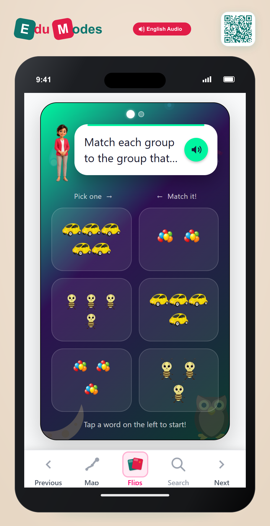 Count One Less (Match Pairs 2) - Interactive Learning Game Preview