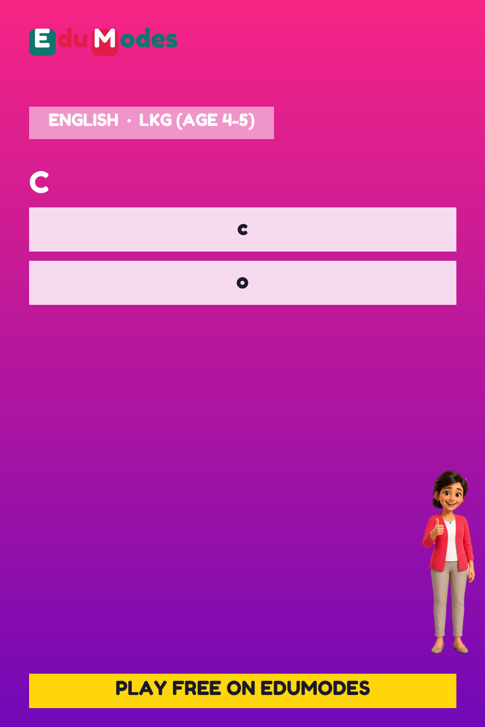 Lowercase Letter Match: Review (c-z Group) - Interactive Learning Game Preview