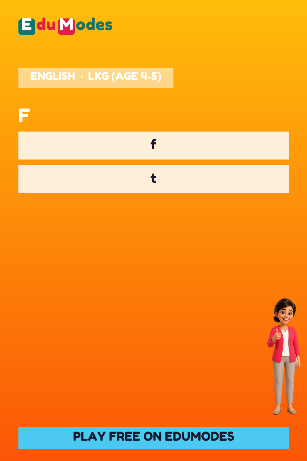 Lowercase Letter Match: Review (f-y Group) - Interactive Learning Game Preview