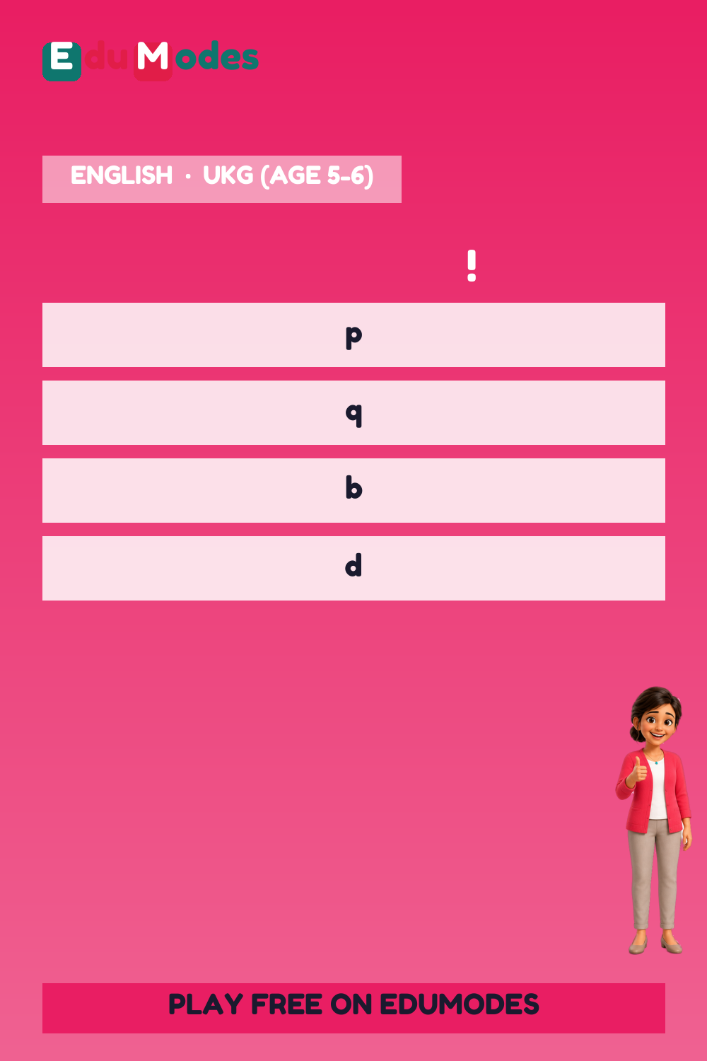 Confused Letters: p and q (Part 1) - Interactive Learning Game Preview