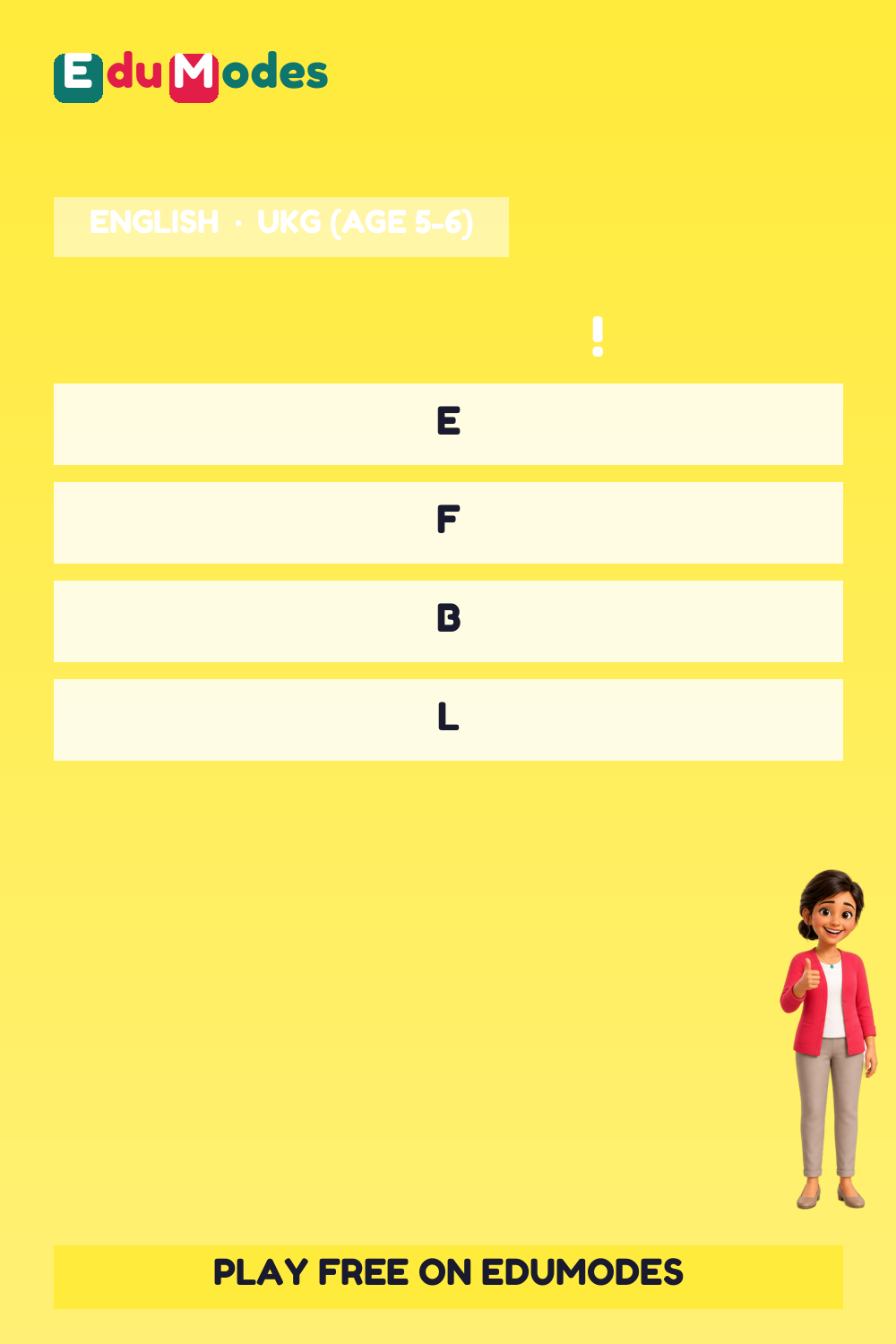 Confused Letters: E and F (Part 1) - Interactive Learning Game Preview