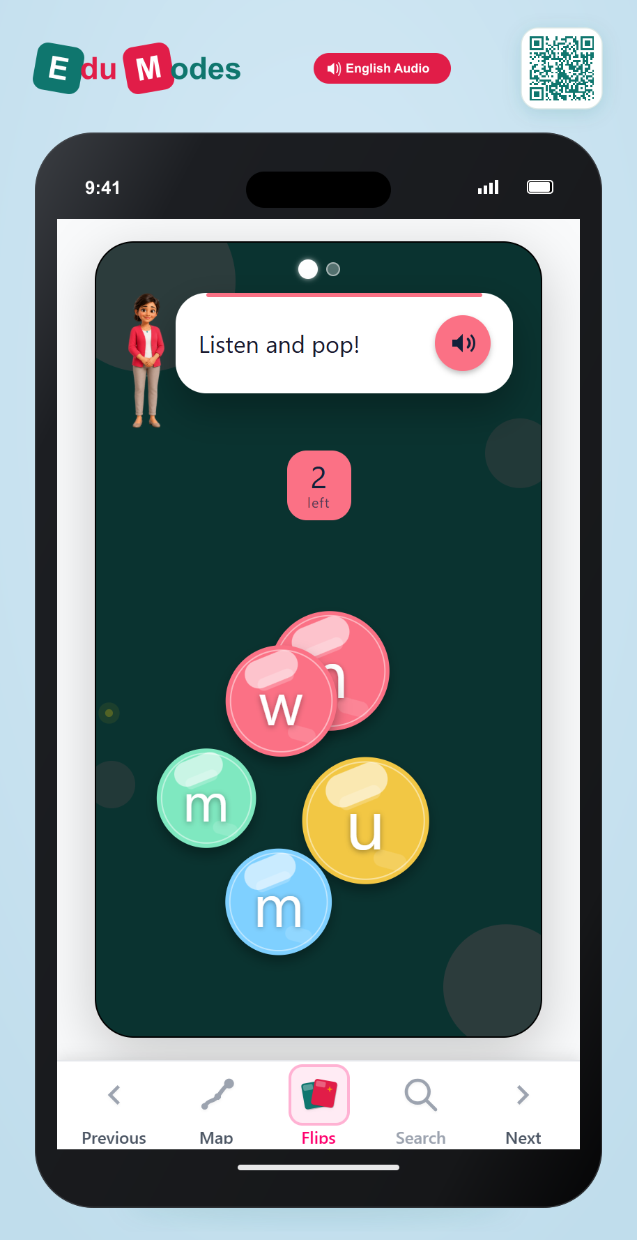 Bubble Pop: m and w - Interactive Learning Game Preview
