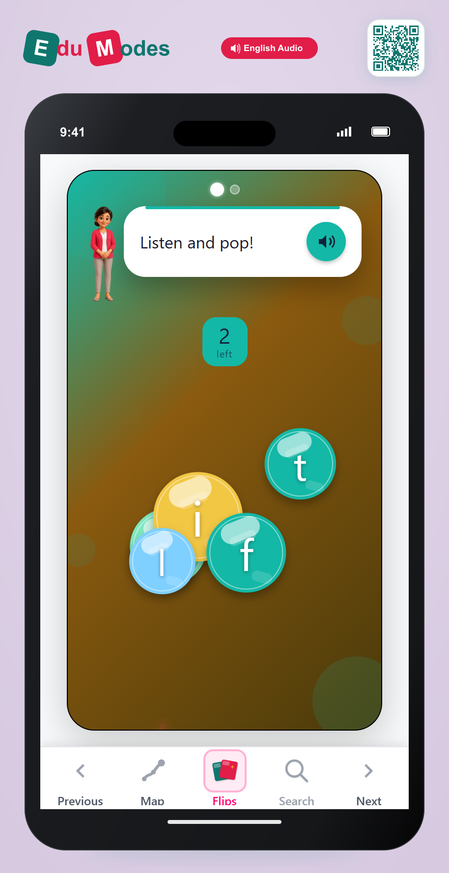 Bubble Pop: f and E - Interactive Learning Game Preview