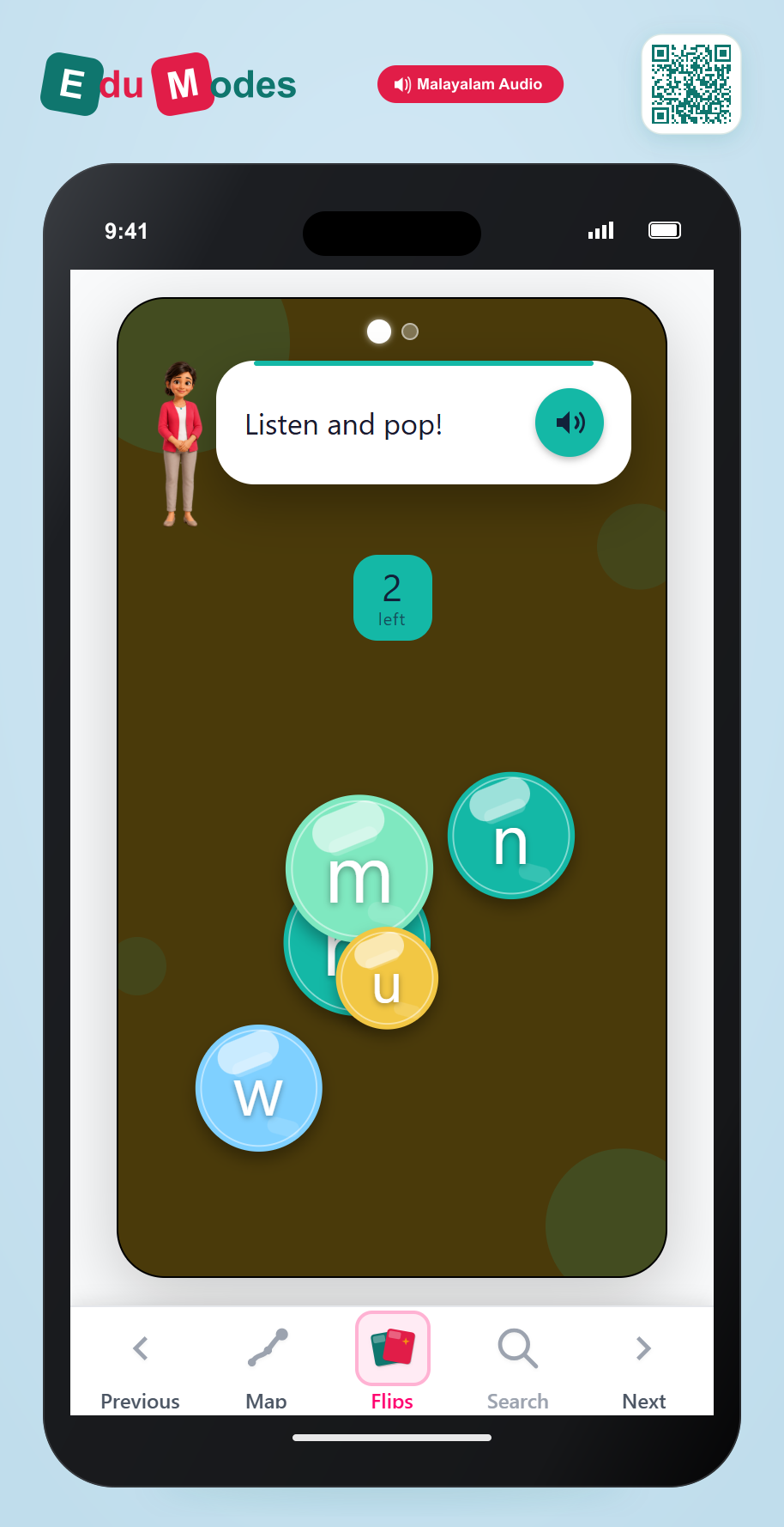 Bubble Pop: m and w - Interactive Learning Game Preview