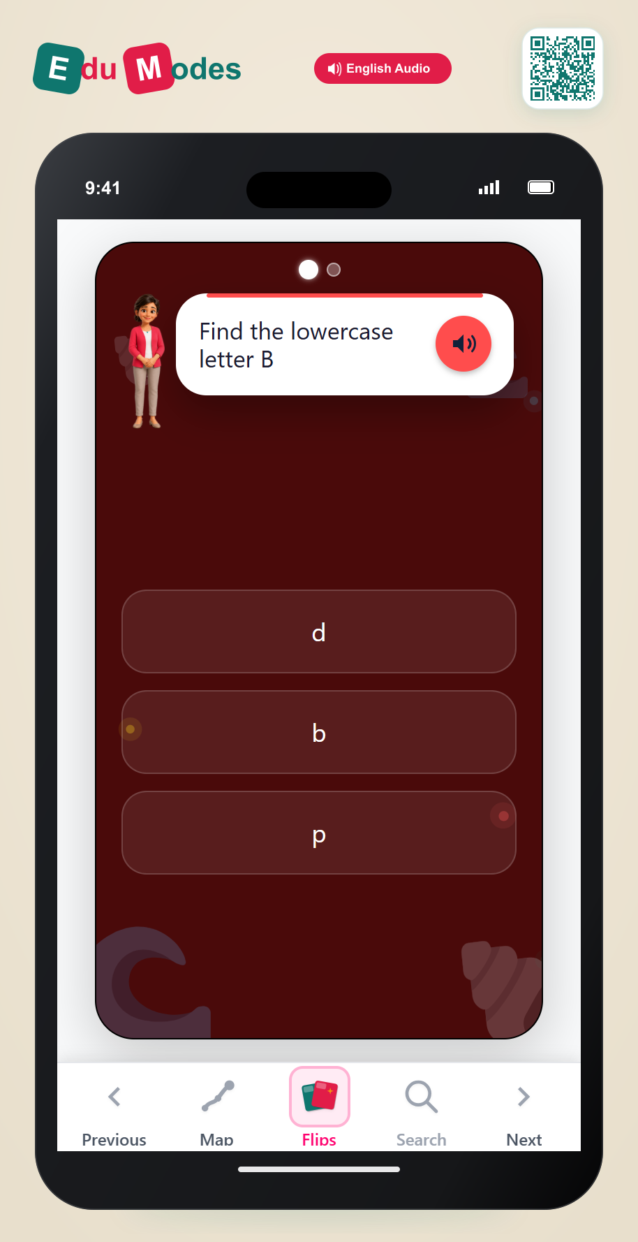 Lowercase Letter Match: B and D - Interactive Learning Game Preview