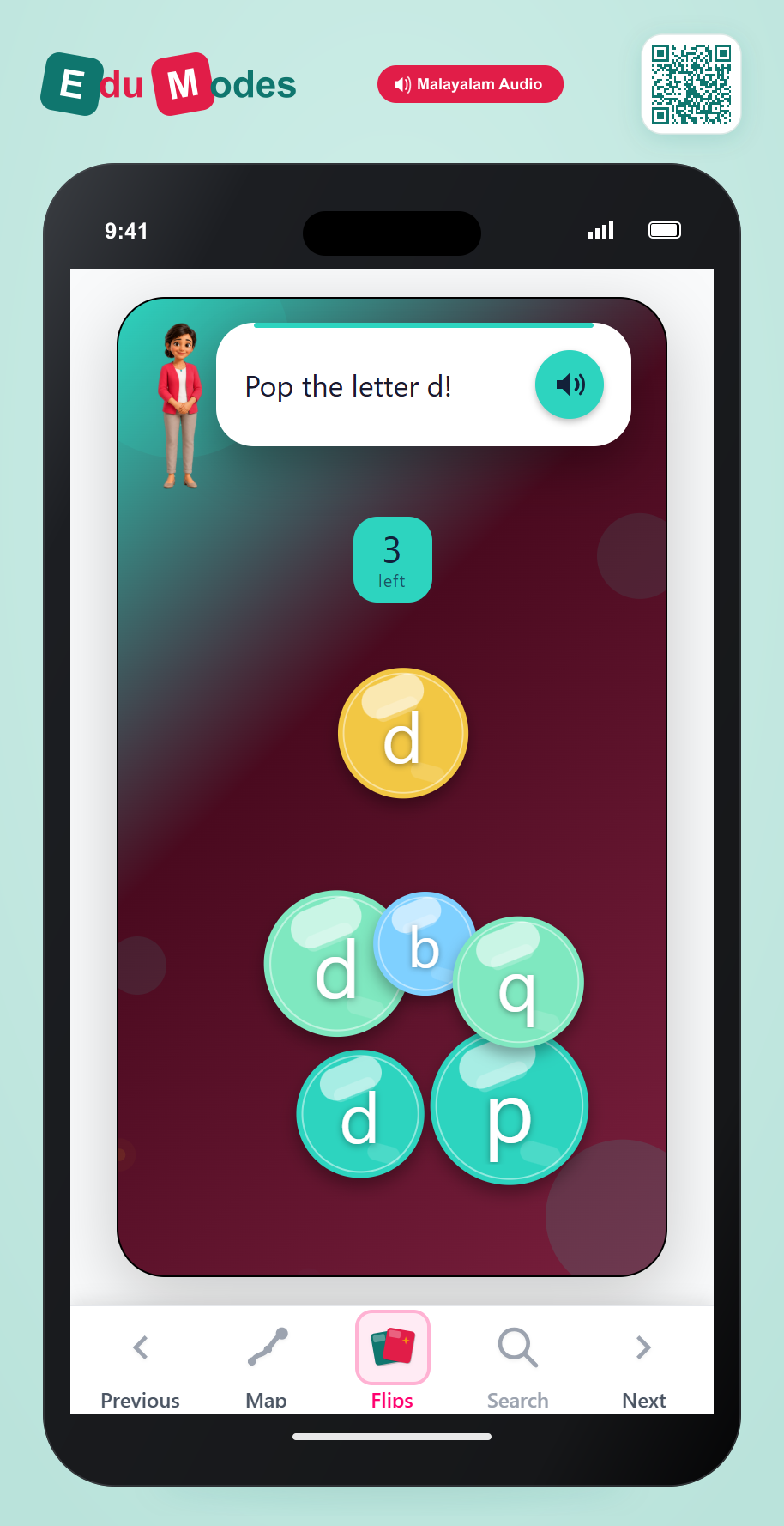 Lowercase Letter Match: Find the D Bubbles - Interactive Learning Game Preview
