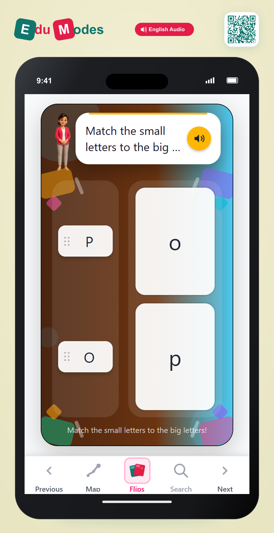 Uppercase Letter Match: o, p - Interactive Learning Game Preview