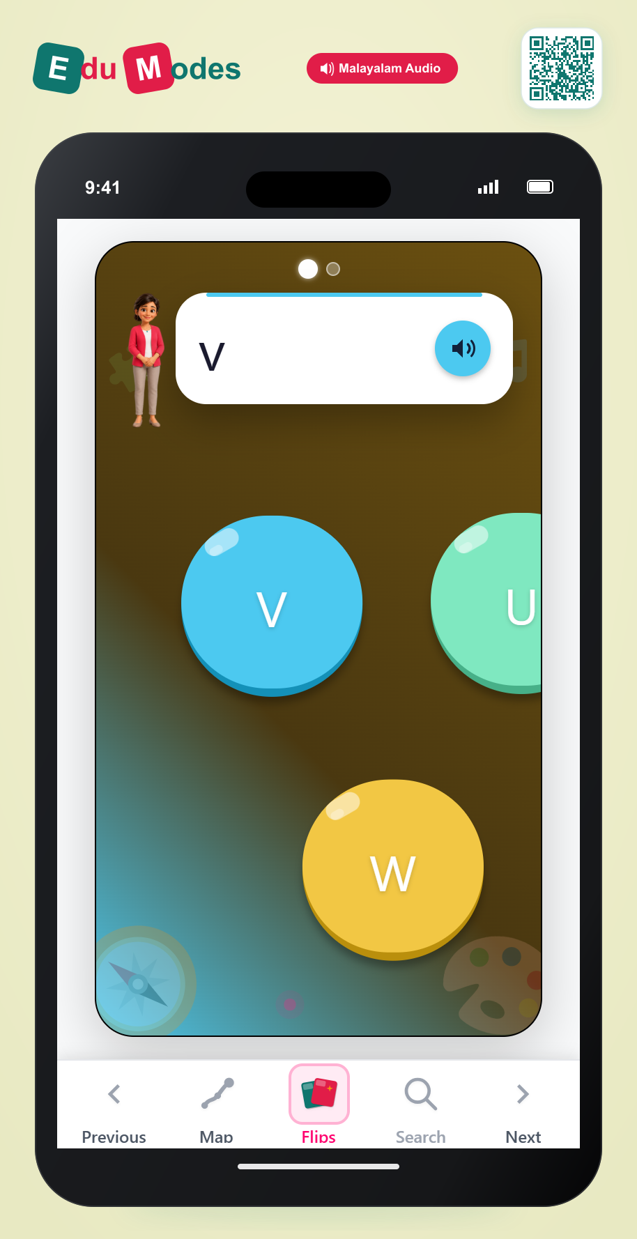 Uppercase Letter Match: v, w - Interactive Learning Game Preview