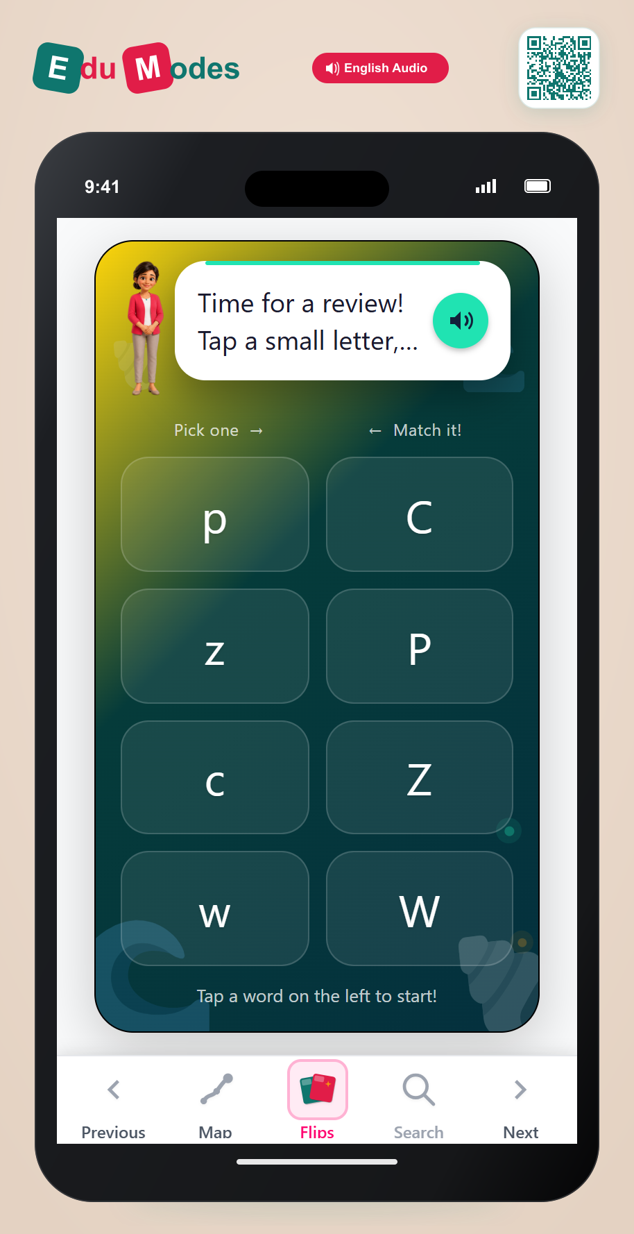 Uppercase Letter Match: C to Z Review - Interactive Learning Game Preview