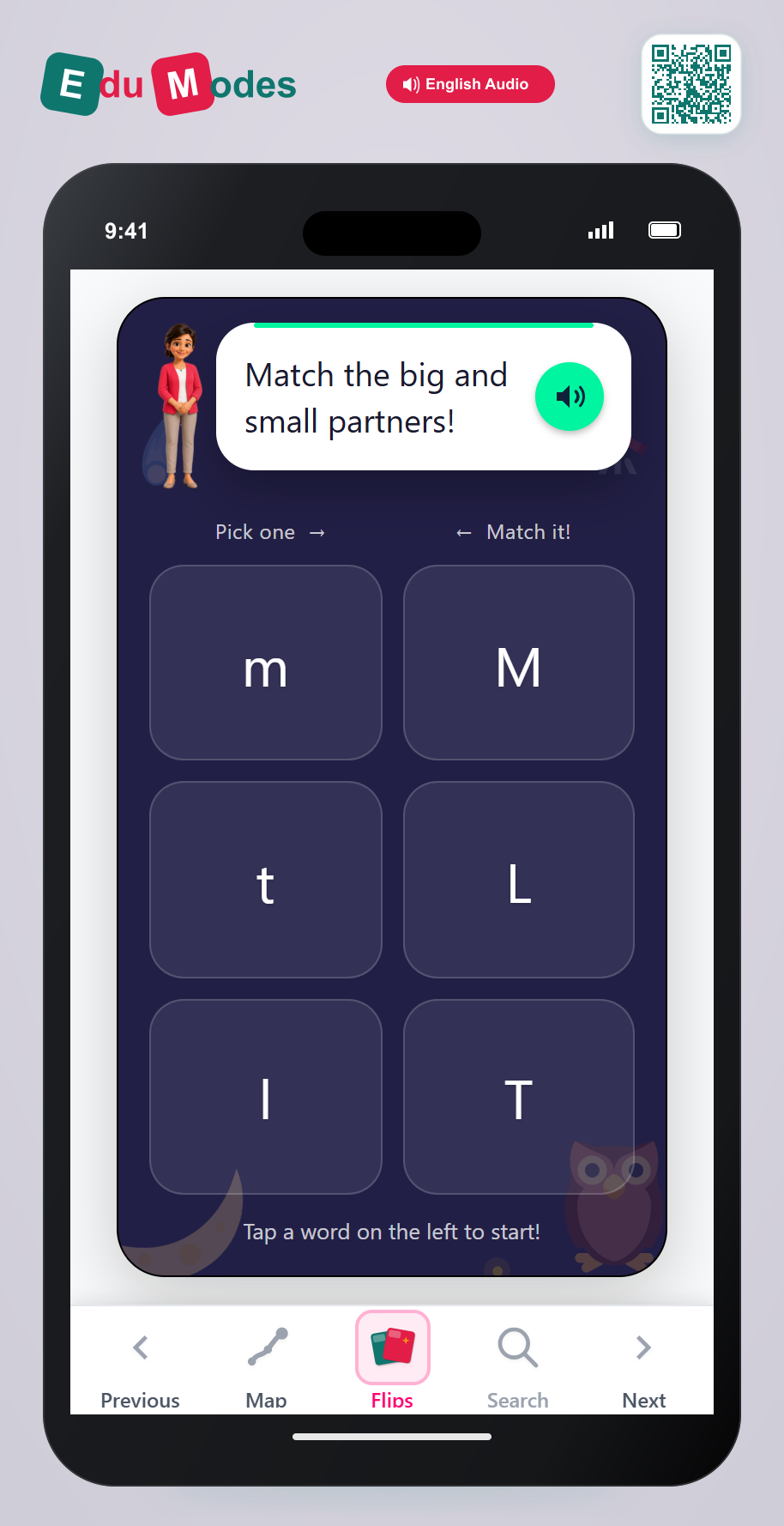 Match Uppercase to Lowercase L, M, T - Interactive Learning Game Preview