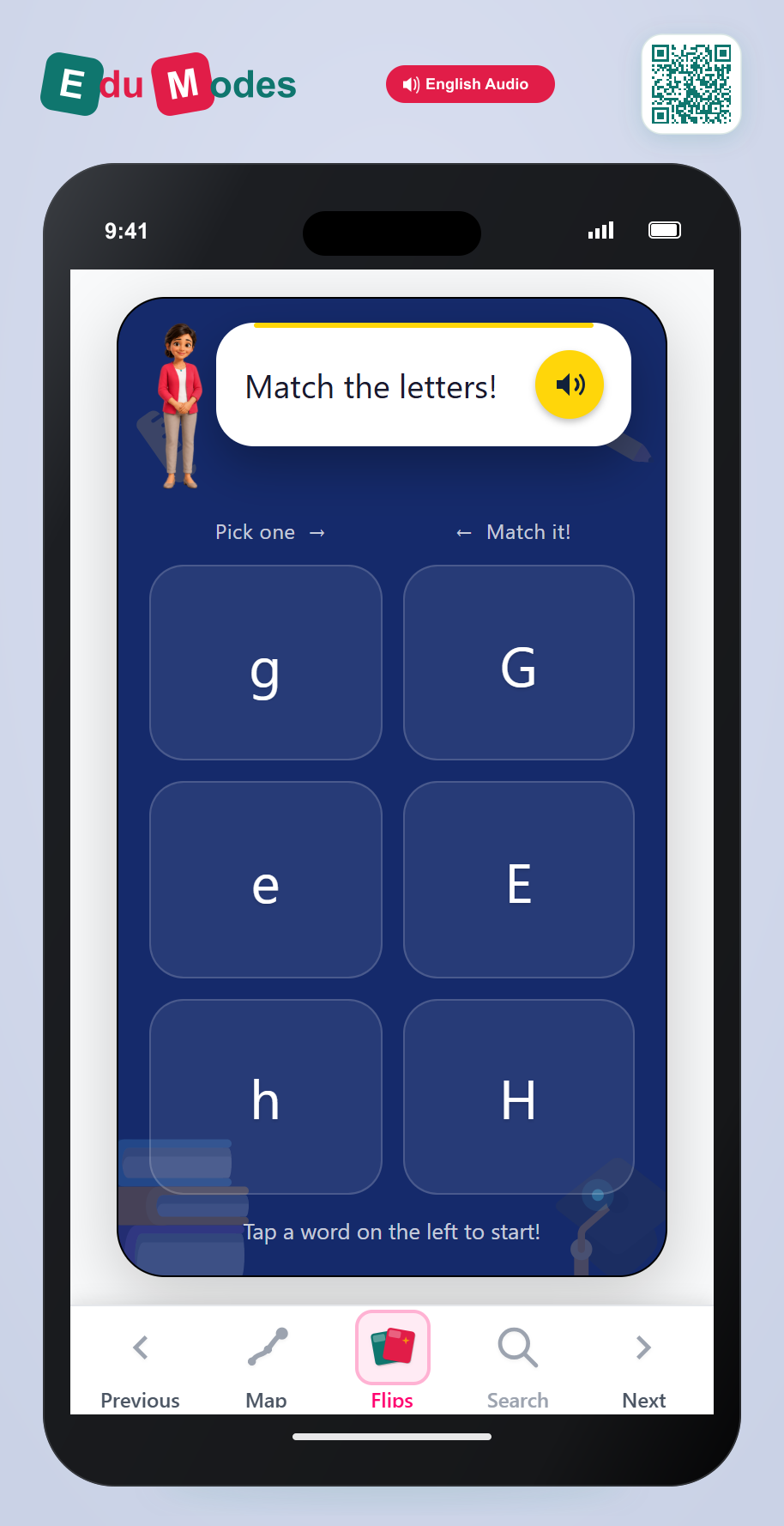 Match Pairs: e, g, h - Interactive Learning Game Preview