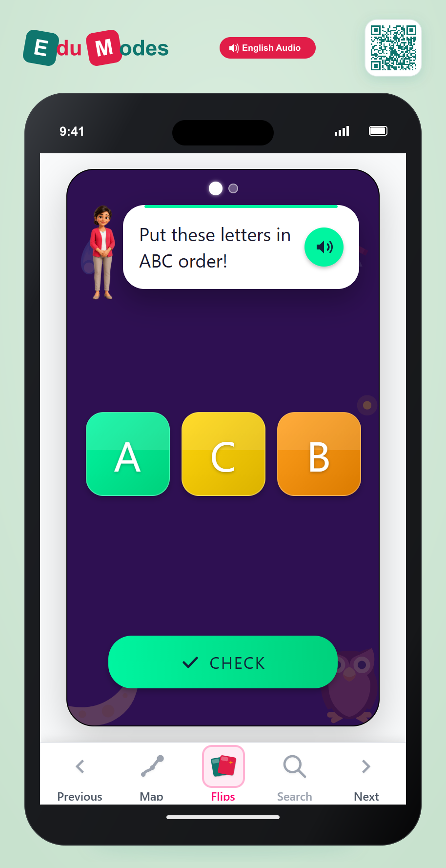Put the letters in ABC order - Sort A B C - Interactive Learning Game Preview