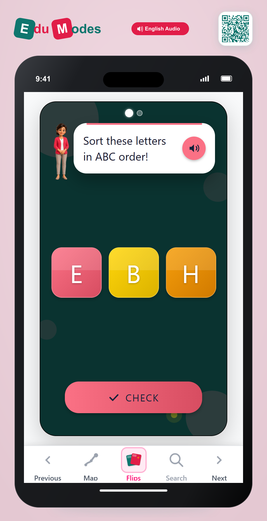 Put the letters in ABC order - Sort B E H - Interactive Learning Game Preview