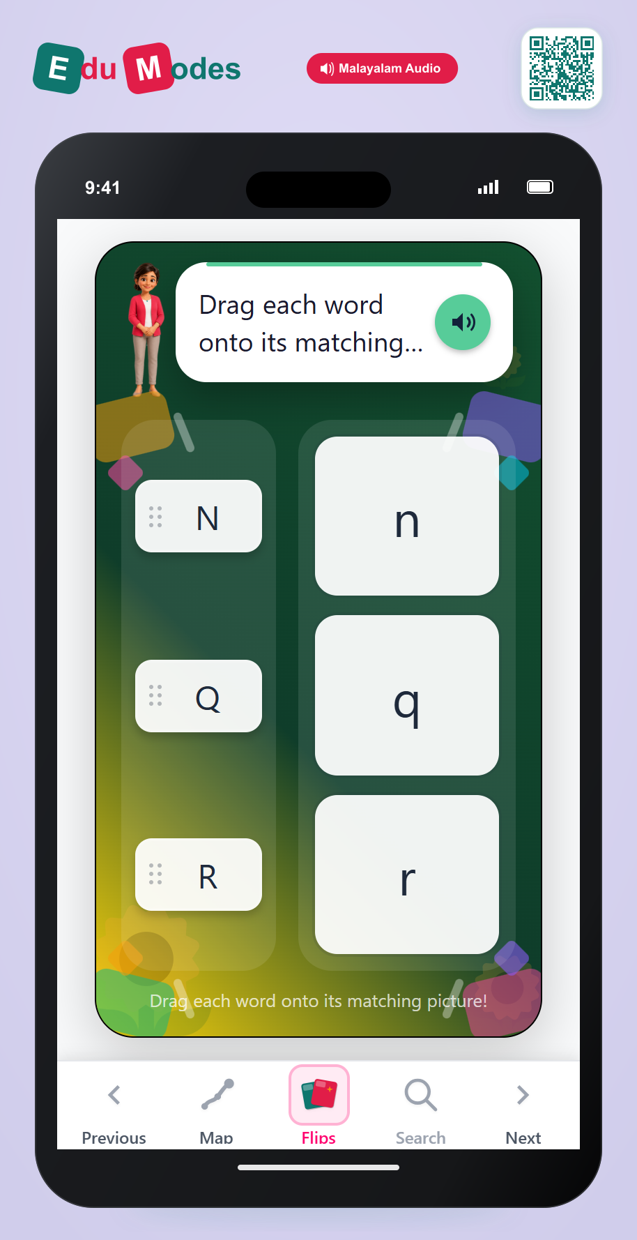 Uppercase Match: N, Q, R - Interactive Learning Game Preview