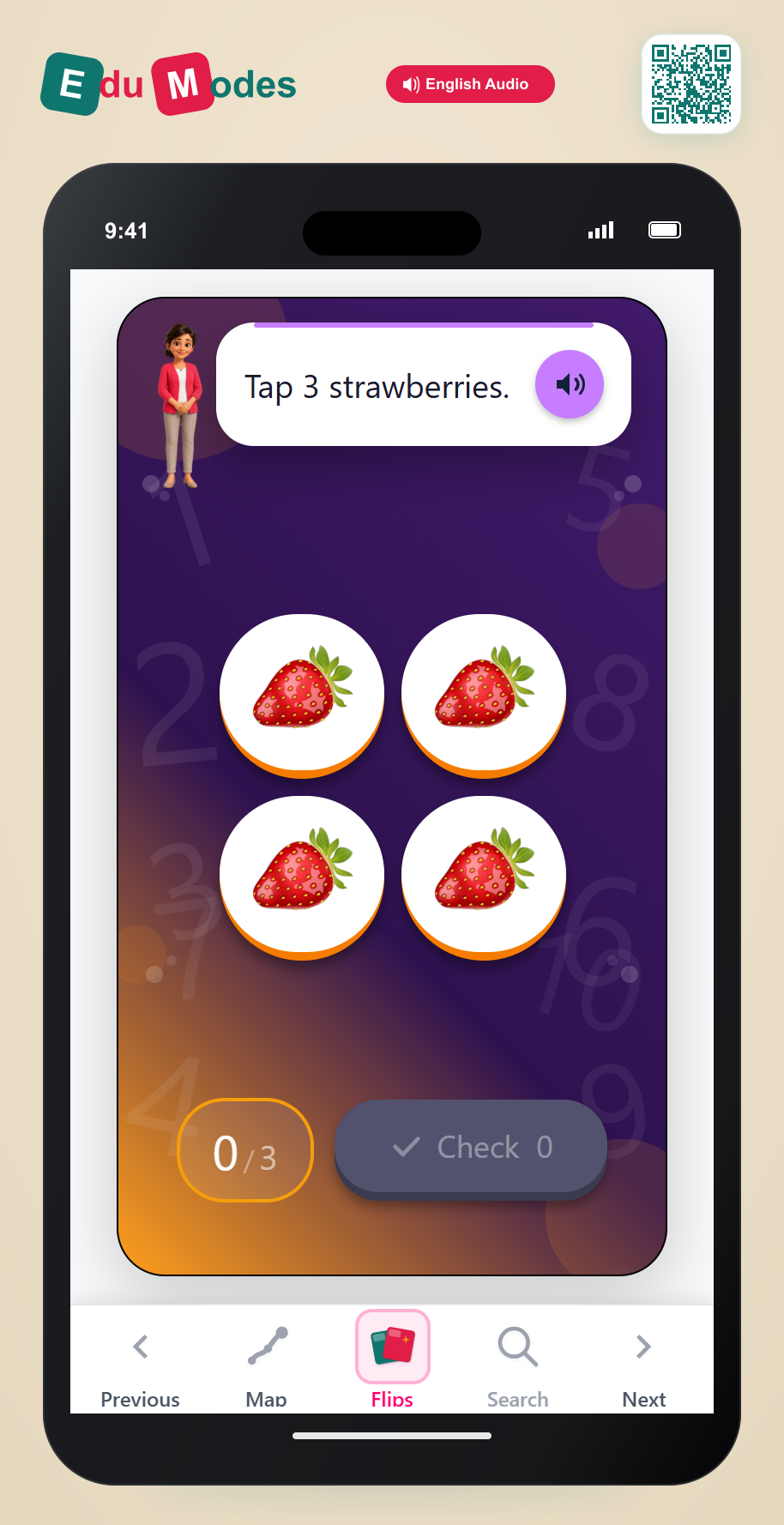 Tap 3 Strawberries - Interactive Learning Game Preview