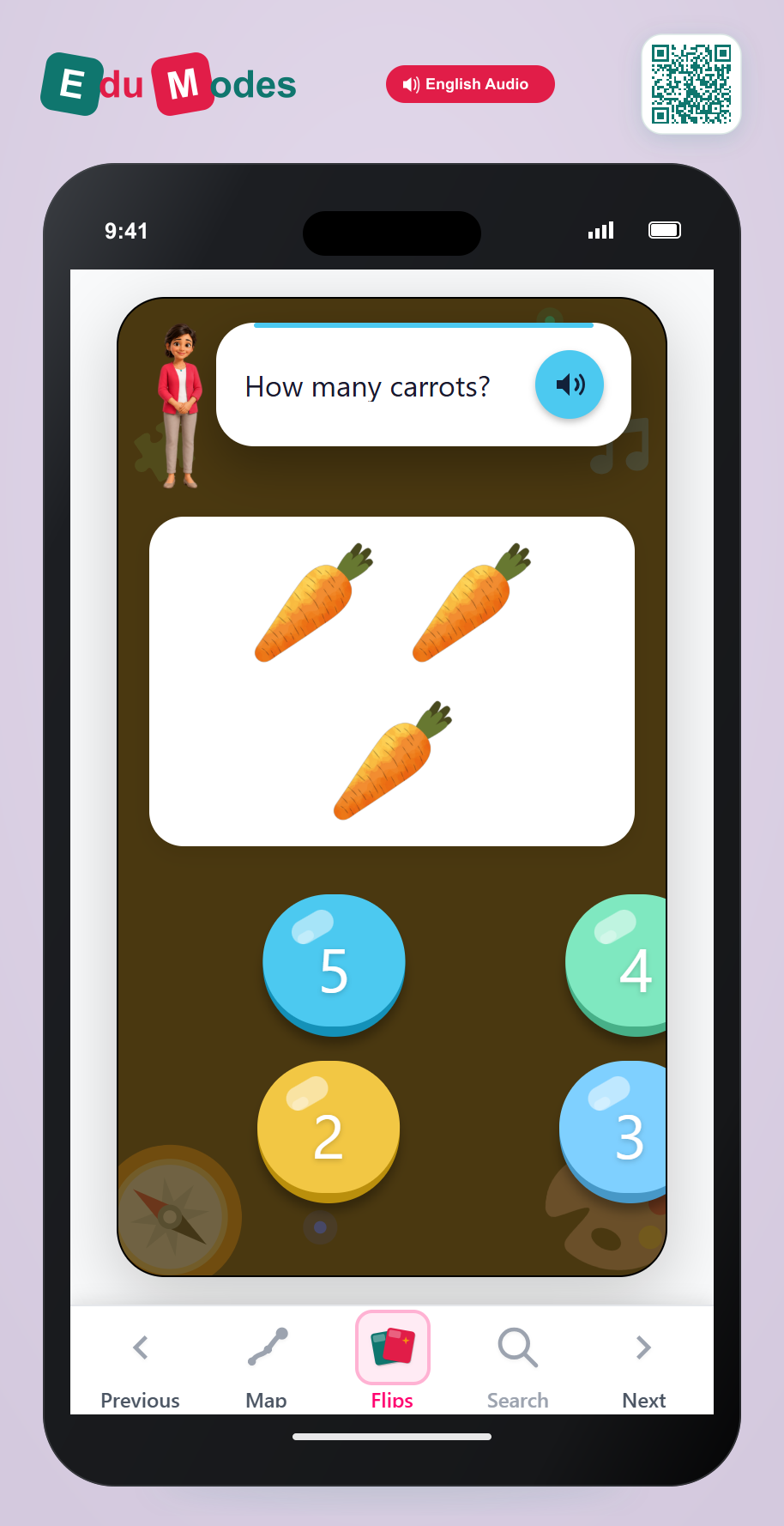 Count 3 Carrots - Interactive Learning Game Preview