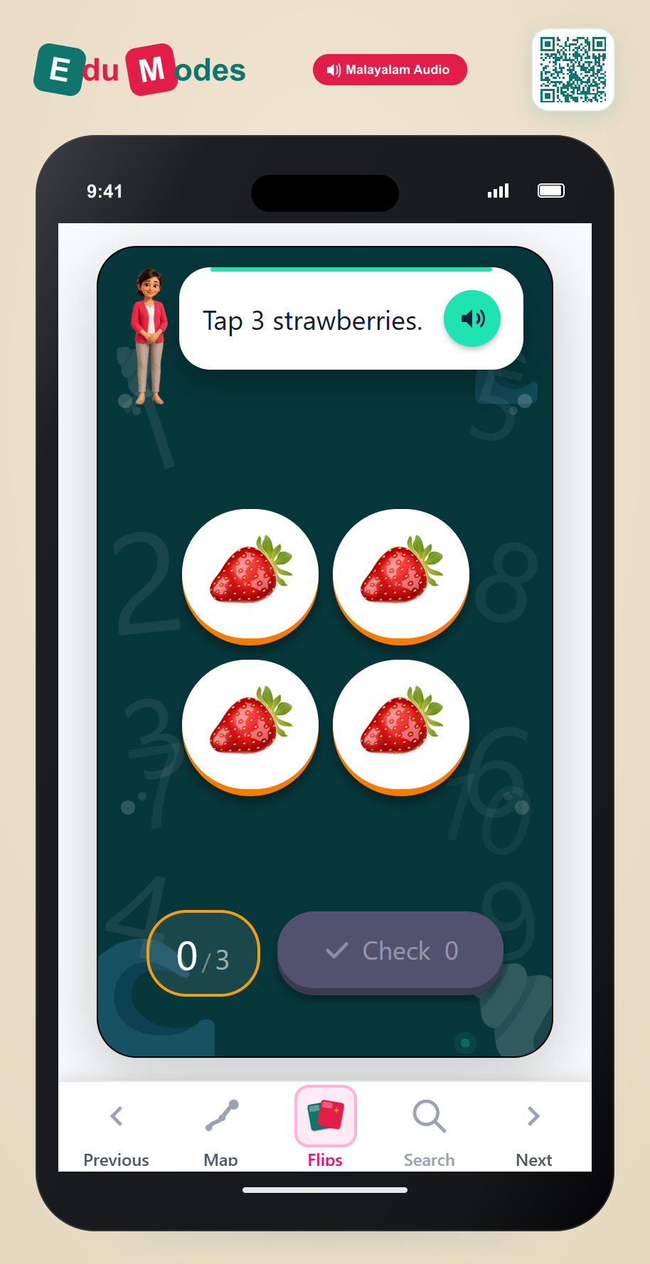 Tap 3 Strawberries - Interactive Learning Game Preview