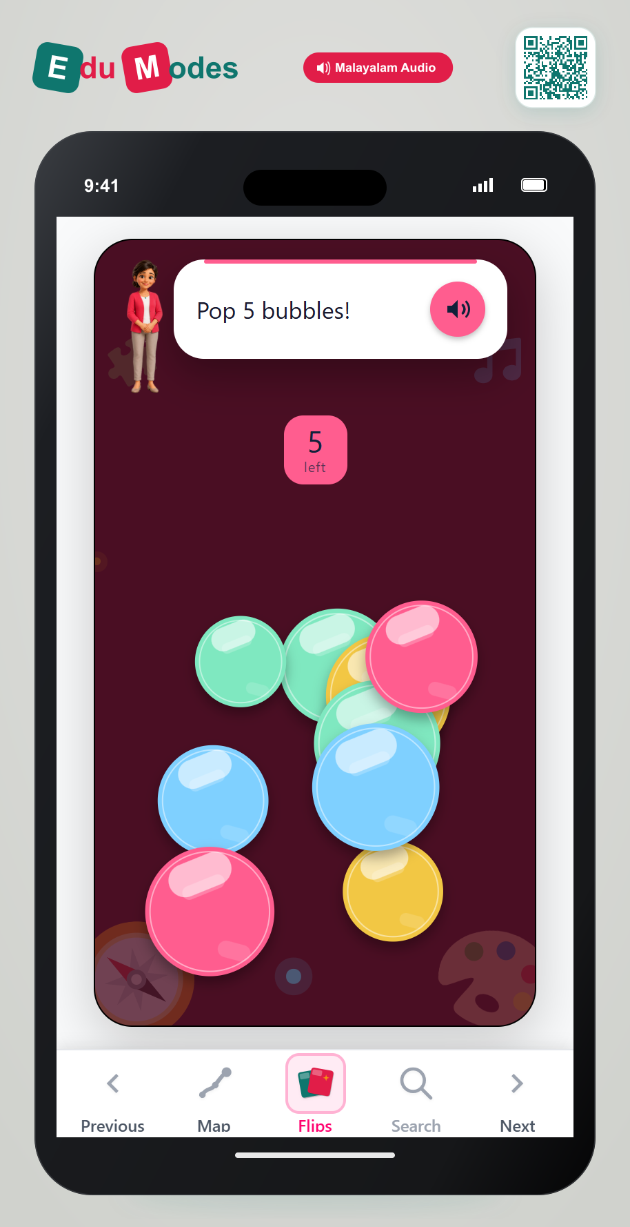 Pop 5 Bubbles - Interactive Learning Game Preview