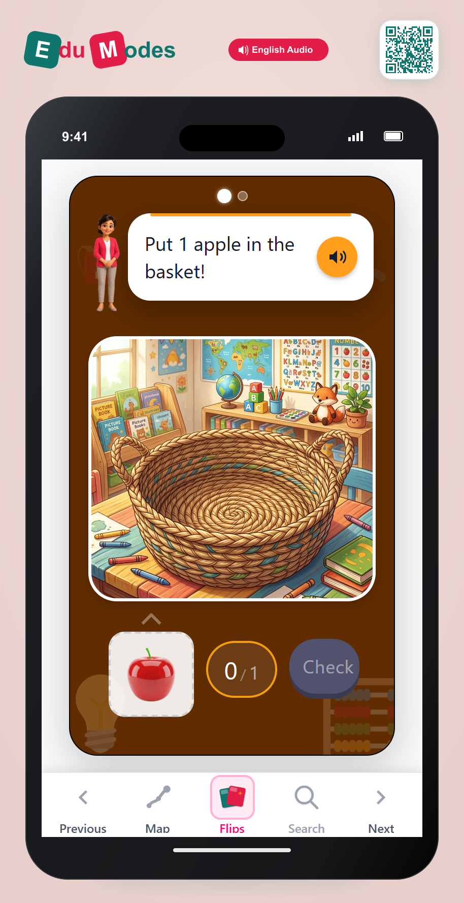 Count using stickers 1 to 2 - Interactive Learning Game Preview
