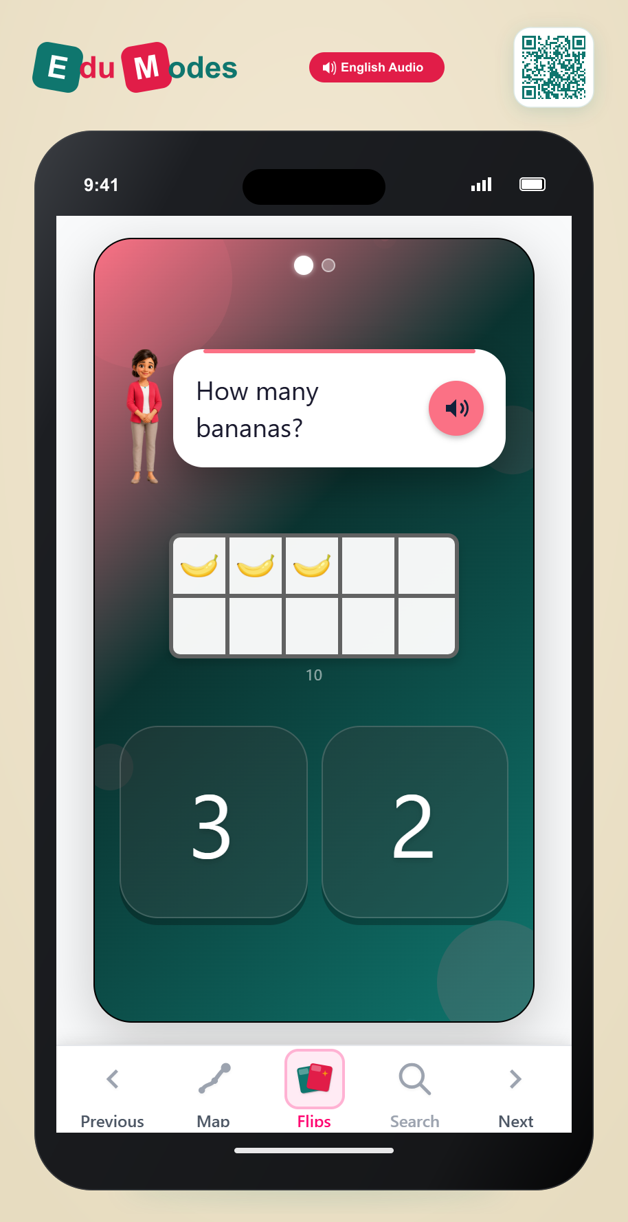 Counting Bananas up to 4 - Interactive Learning Game Preview