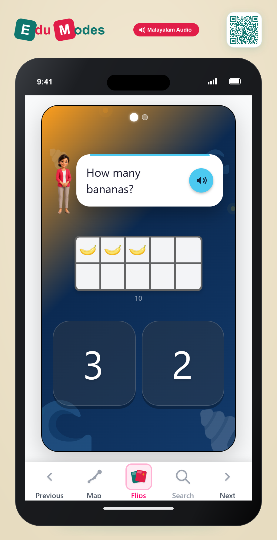Counting Bananas up to 4 - Interactive Learning Game Preview