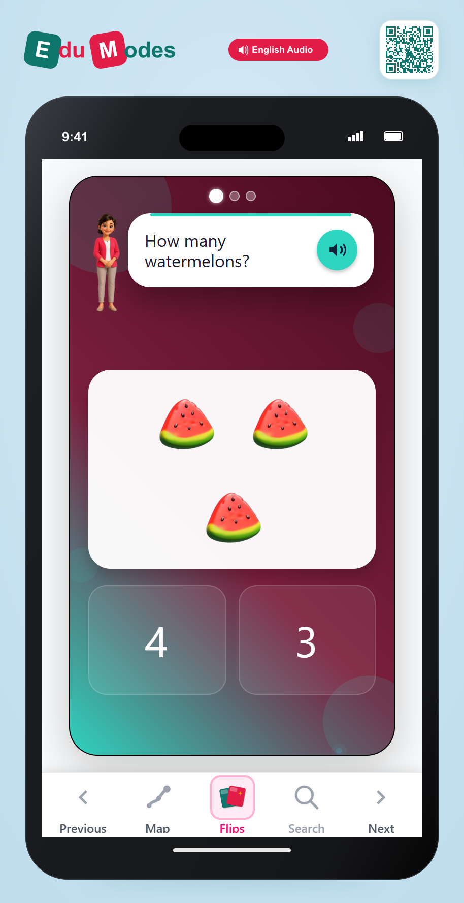 Count the watermelons - Interactive Learning Game Preview